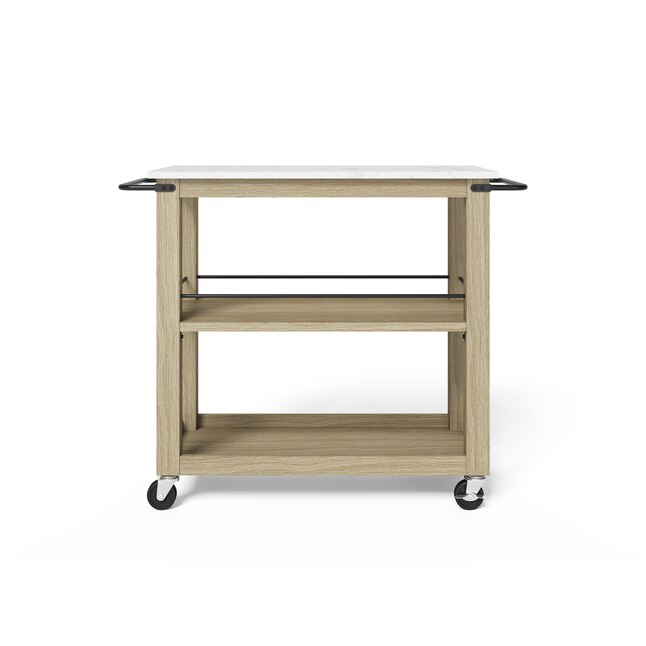 Faux Marble Top Rolling Kitchen Cart, Marble Top Kitchen Island Uk