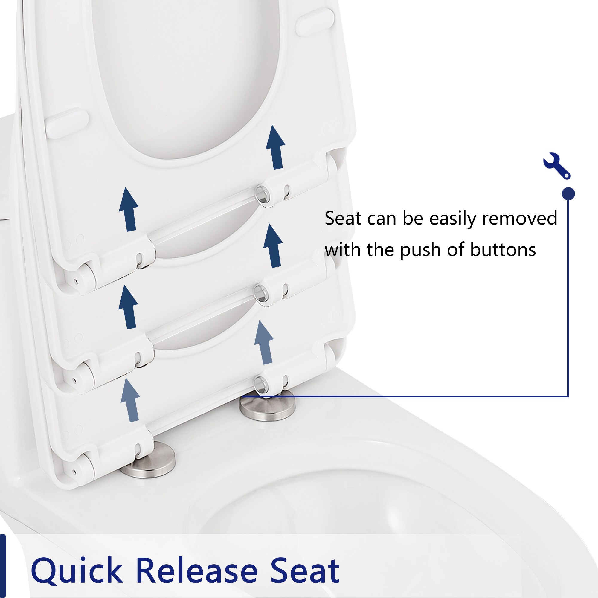 White Ceramic Elongated Dual Flush One-Piece Toilet