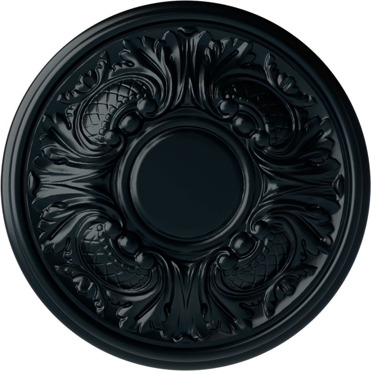 Ekena Millwork CM11WANSF Wakefield 11.75-in W x 11.75-in L Painted Night Shade Polyurethane Whole Ceiling Medallion