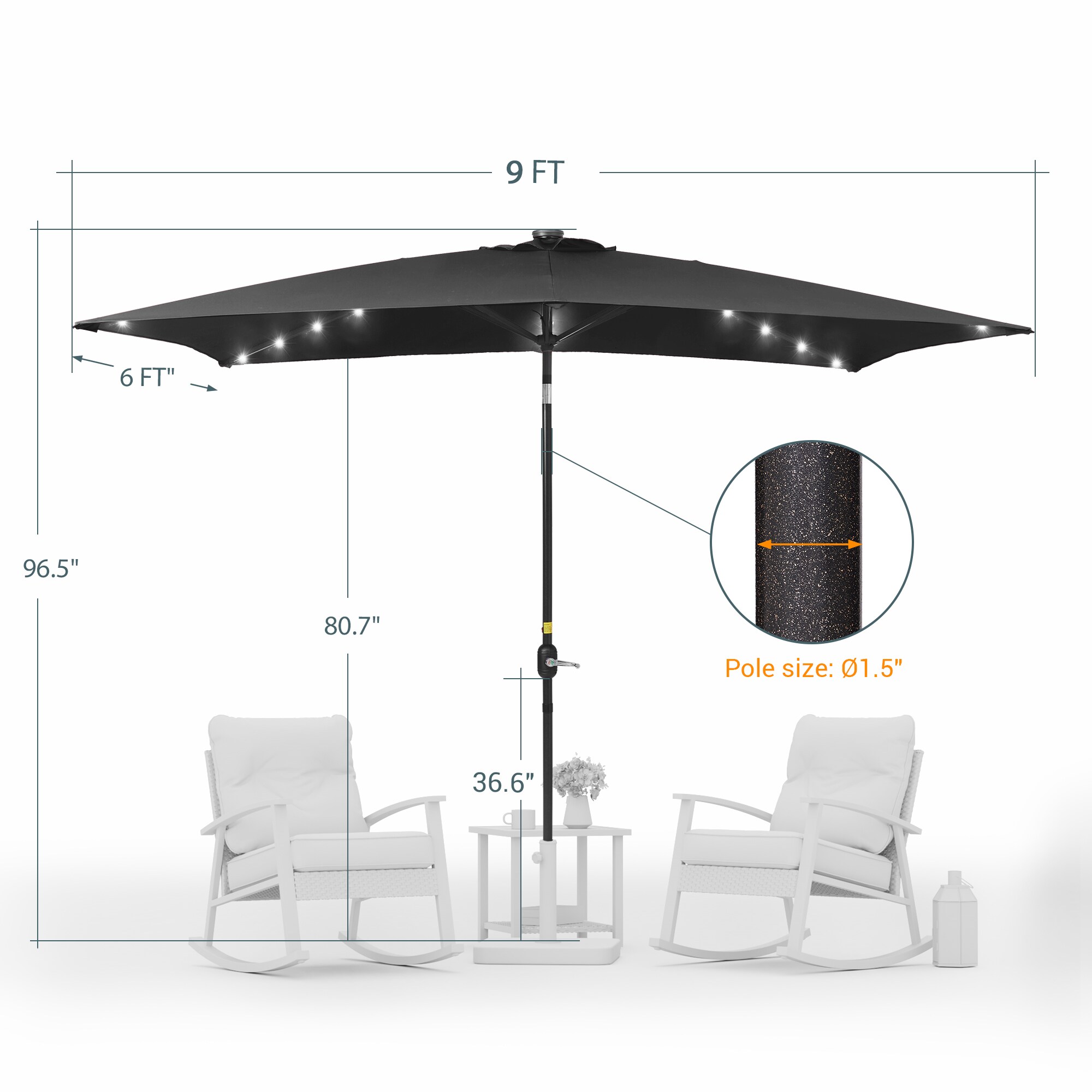 Sonkuki SD-S103BK-LED Umbrellas-2 - View #2