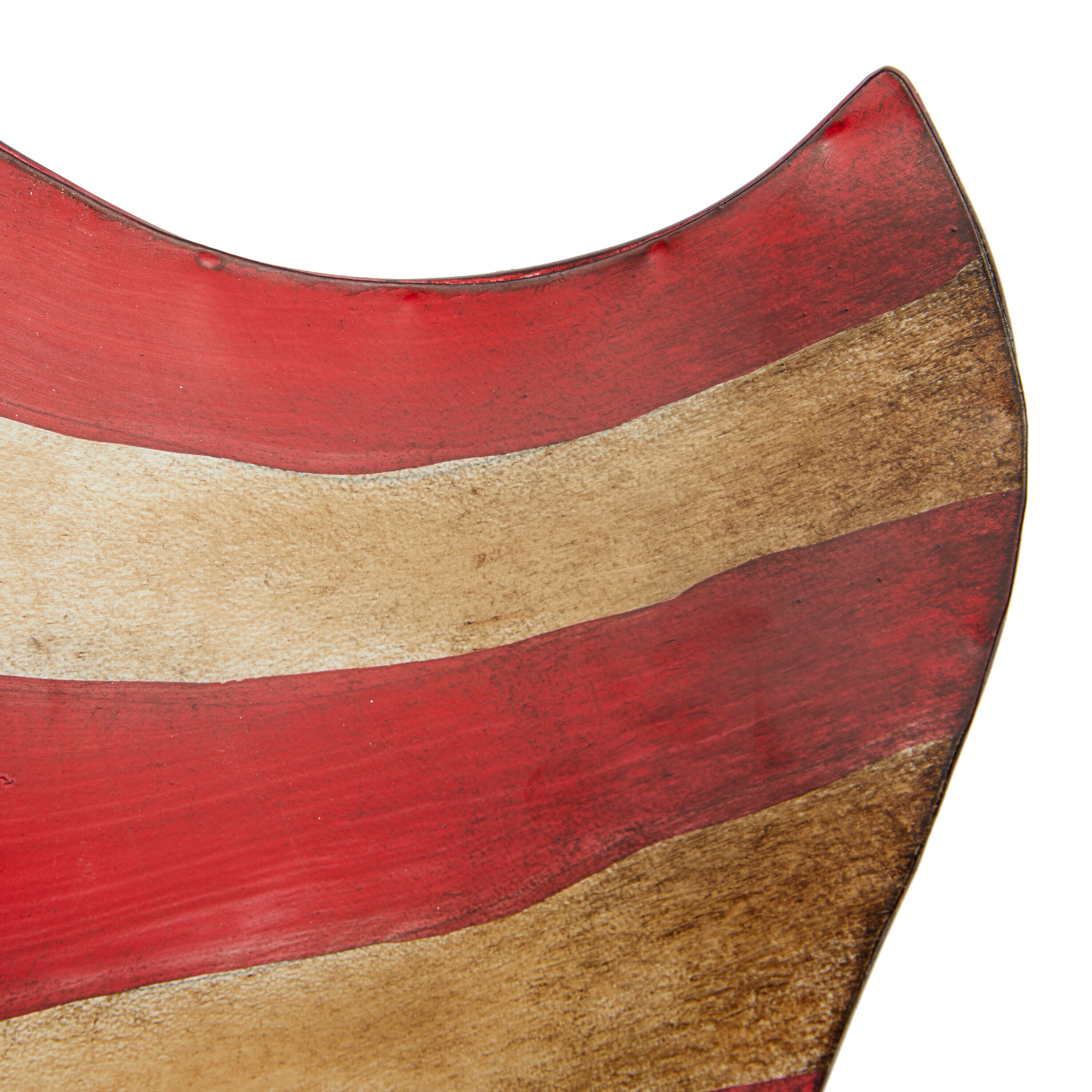 Vintage Red and Blue Iron American Flag Wall Sculpture