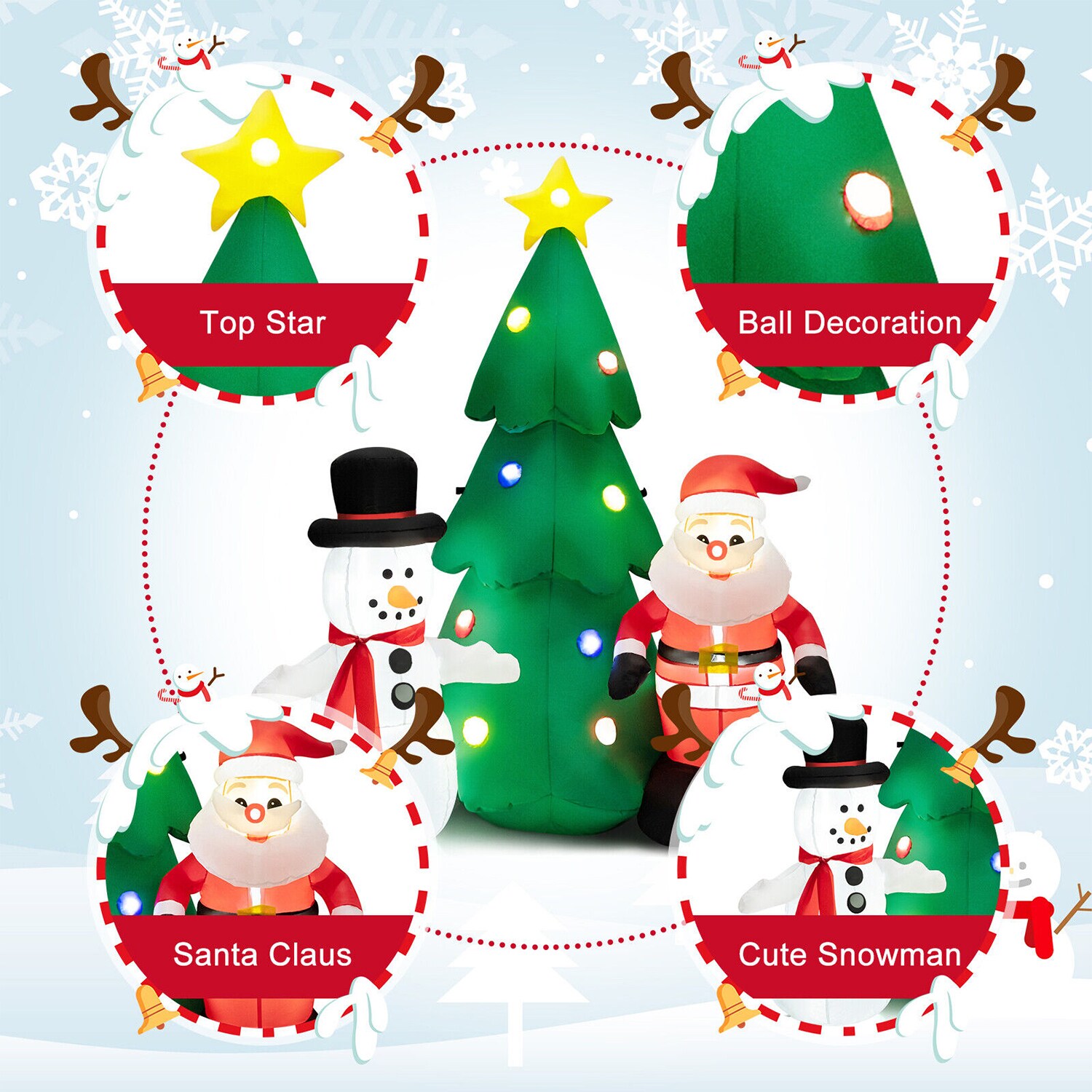 WELLFOR HYJ24091US Christmas-Inflatables - View #2
