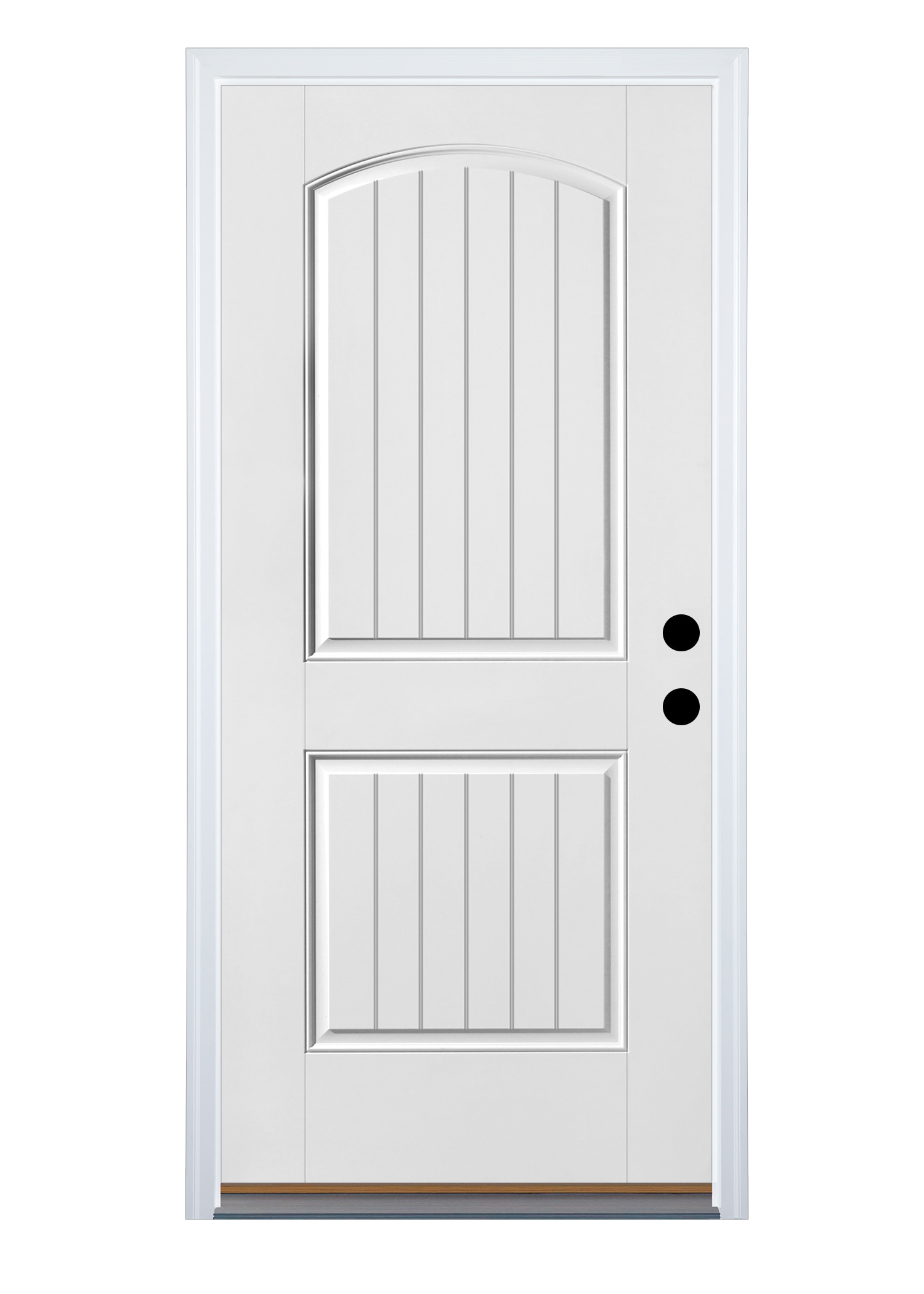 Therma-Tru BMTTE611896 Entry Door 36-in x 80-in x 4-9/16-in Fiberglass No glass Right-hand inswing Ready to paint Unfinished Prehung Front Door with Brickmould Insulating core