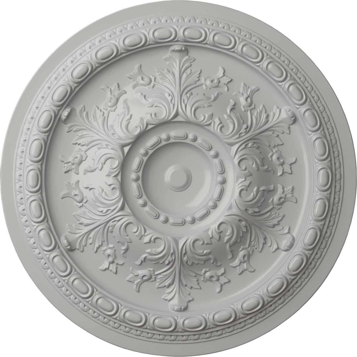 Ekena Millwork CM38OSFRF Oslo 38.375-in W x 38.375-in L Painted Frost Polyurethane Whole Ceiling Medallion