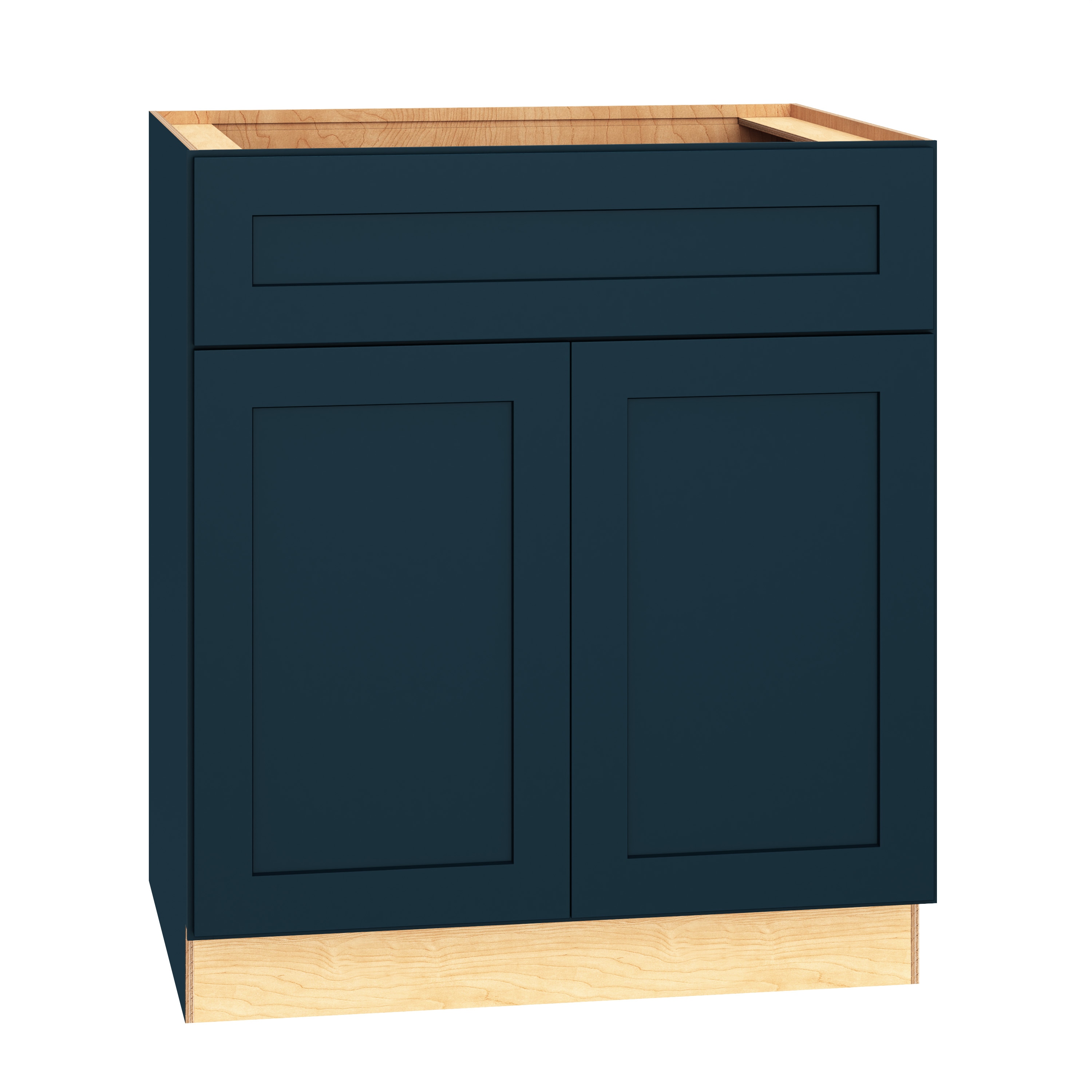 Diamond Express Jamestown 24-in W x 34.5-in H x 24-in D Regatta Blue 1-Drawer Base Fully Assembled Plywood Cabinet (Recessed Panel Square Style)