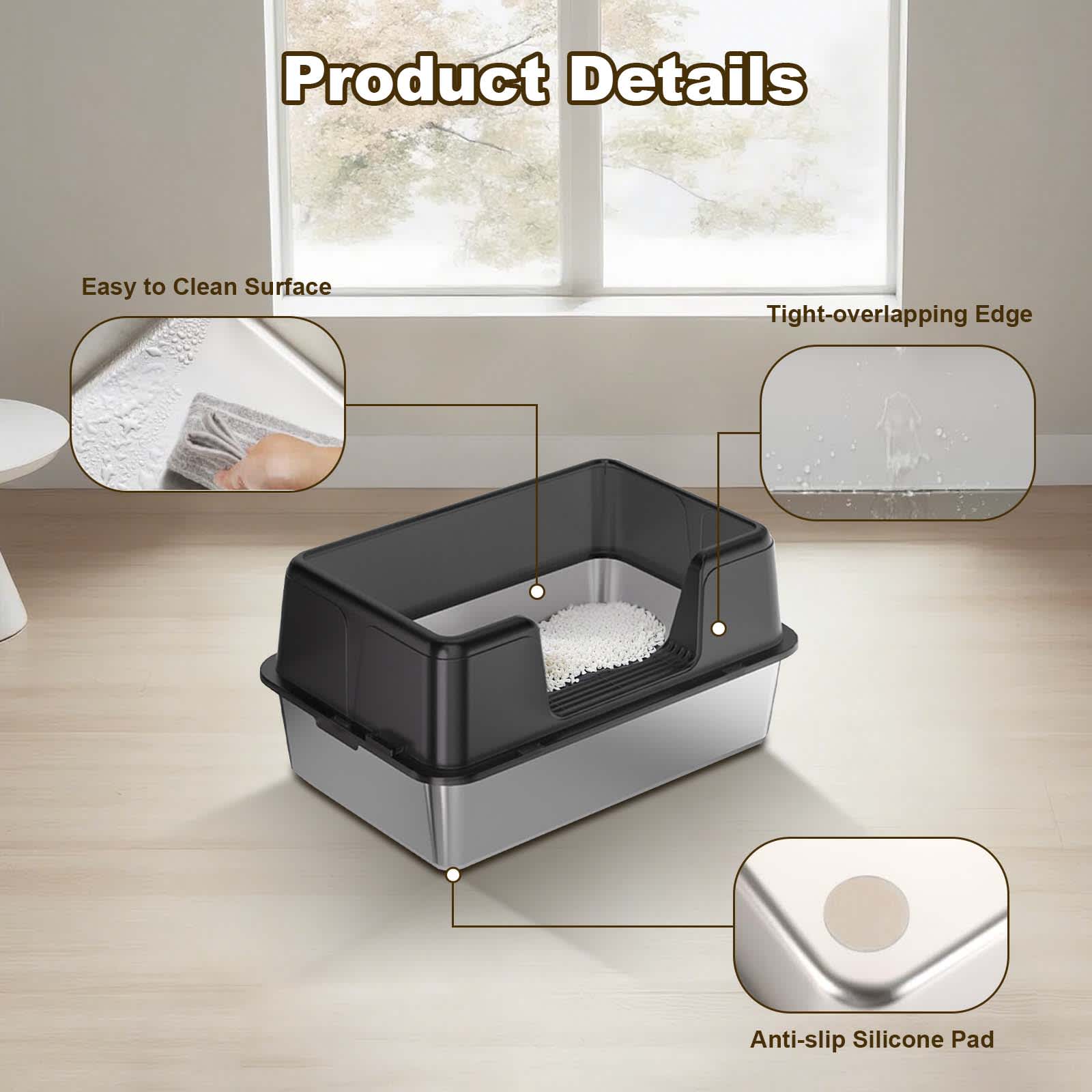 Qeetex NL-PPS-335C4DKN Cat-Litter-Box - View #3