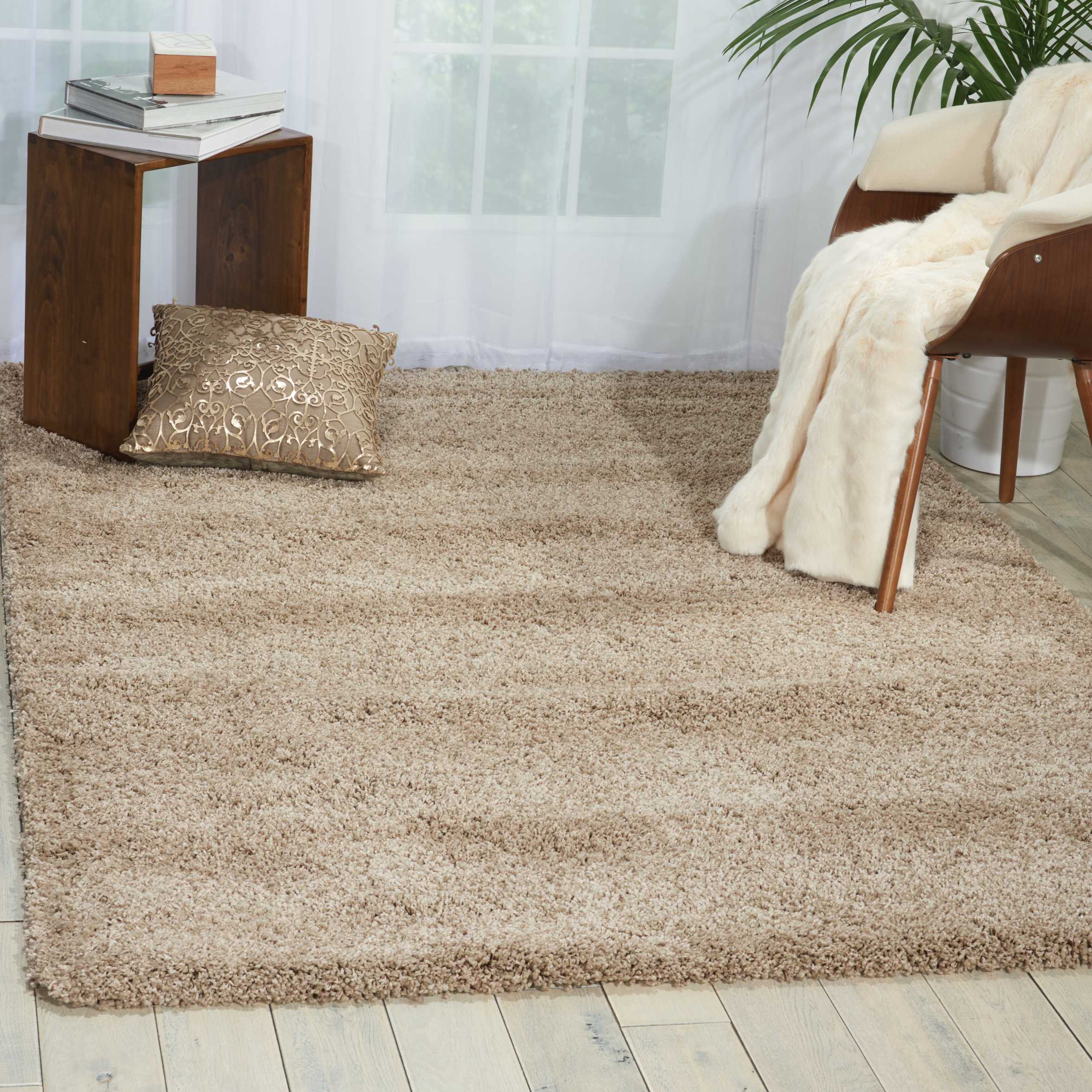 Nourison 15024 Amore 3 x 5 (ft) Polypropylene Oyster Rectangular Indoor Abstract Area rug