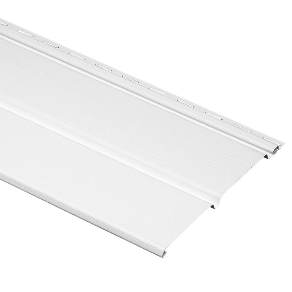 Georgia-Pacific 10-in x 144-in White/Wood Grain Vinyl Solid Soffit in ...