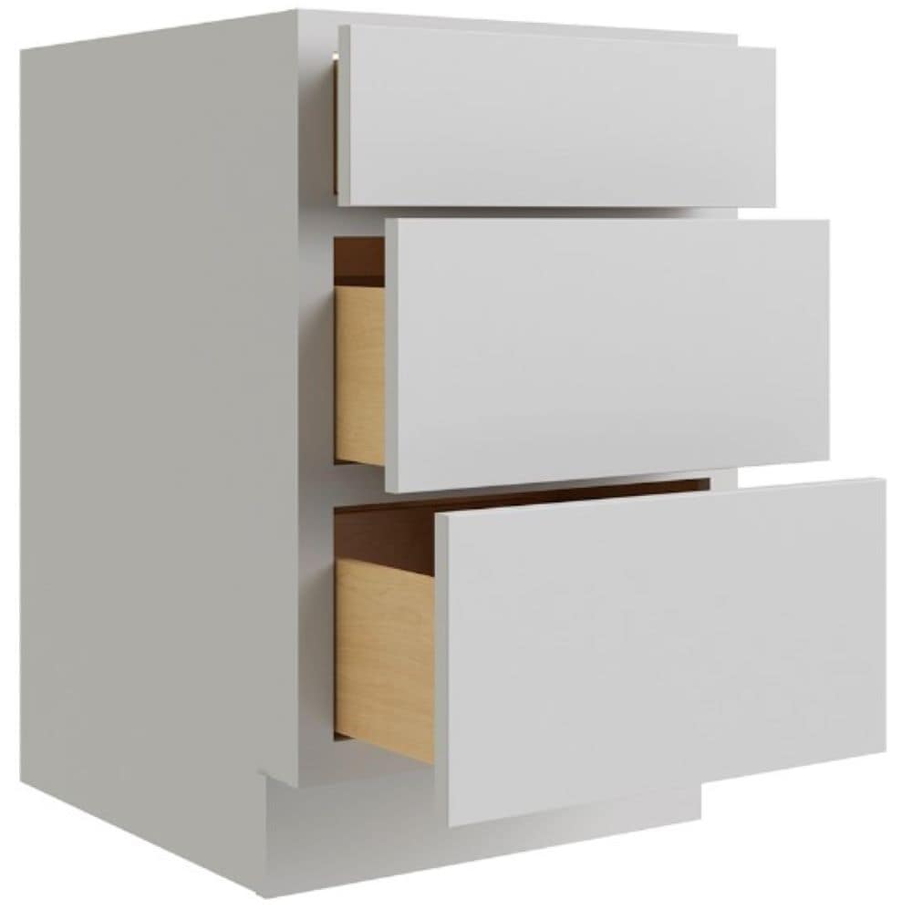 RELIABILT Parkstone 21-in W x 34.5-in H x 24-in D Grey 3-Drawer Base Fully Assembled Plywood Cabinet (Flat Panel Style)