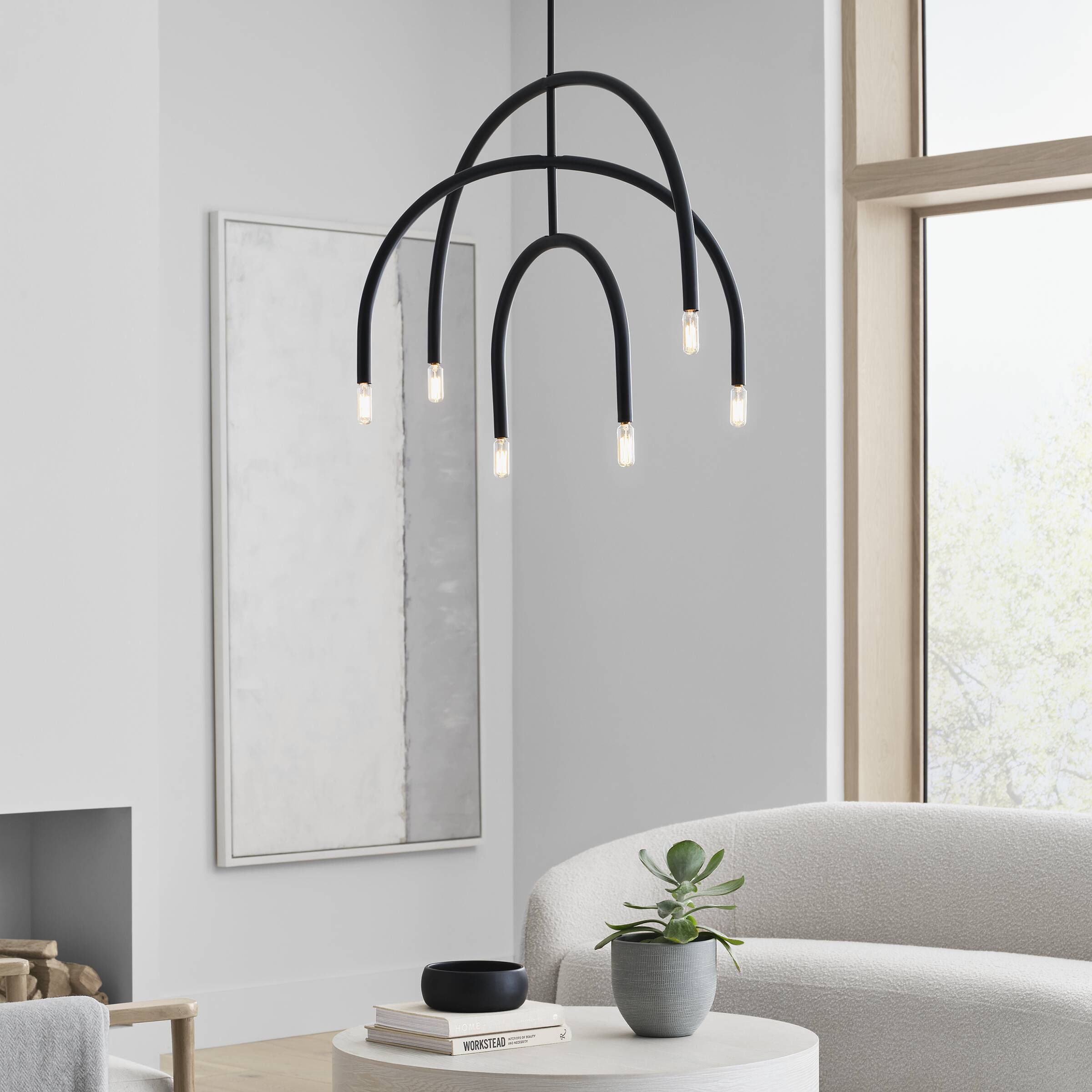 Hadden 6-Light Midnight Black Modern Chandelier