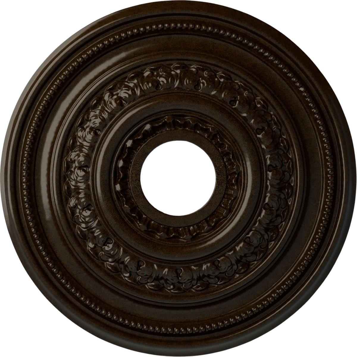 Ekena Millwork CM17OLBZS Orleans 17.625-in W x 17.625-in L Painted Bronze Polyurethane Whole Ceiling Medallion