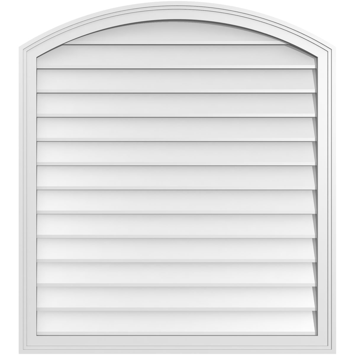 Ekena Millwork GVPAR36X4002SN 36-Inches x 40-Inches Off-white Round top PVC Gable Louver Vent