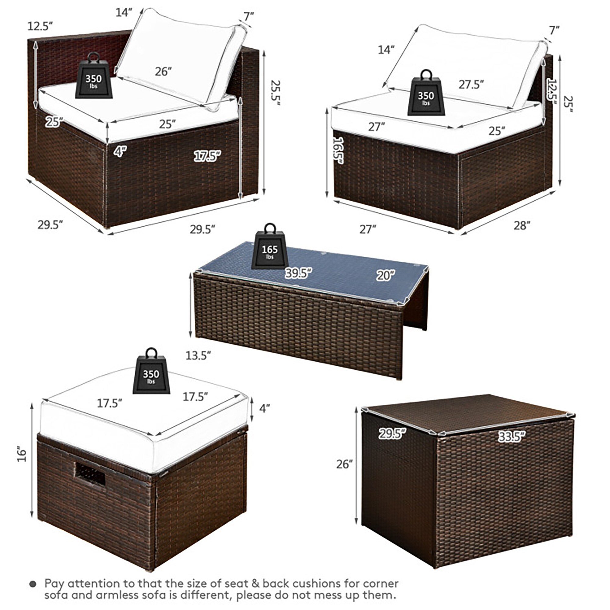 CASAINC CN-WFQ03-RD Patio-Conversation-Sets - View #10