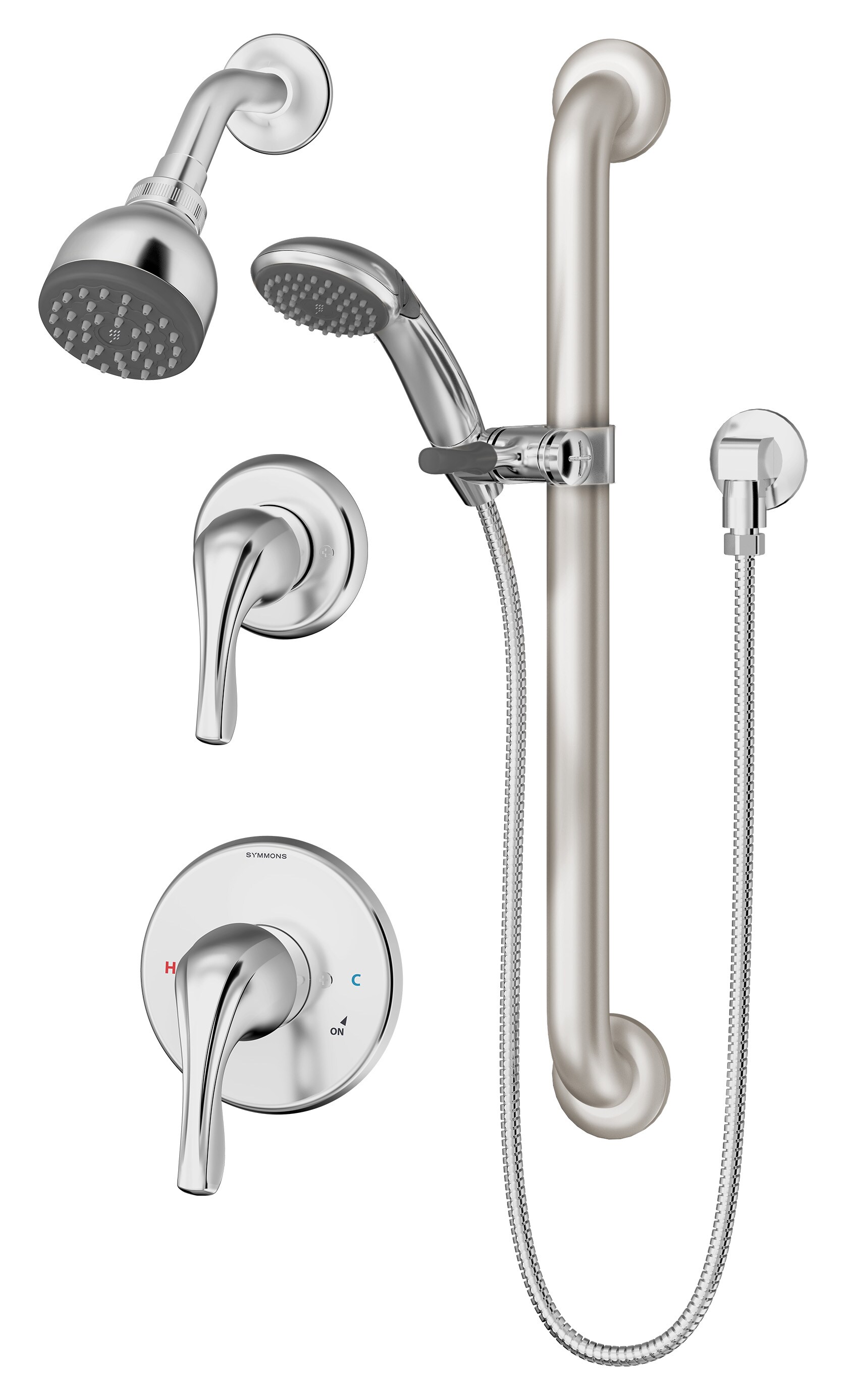 Symmons Origins Polished Chrome 2-handle Single Function Round Shower ...