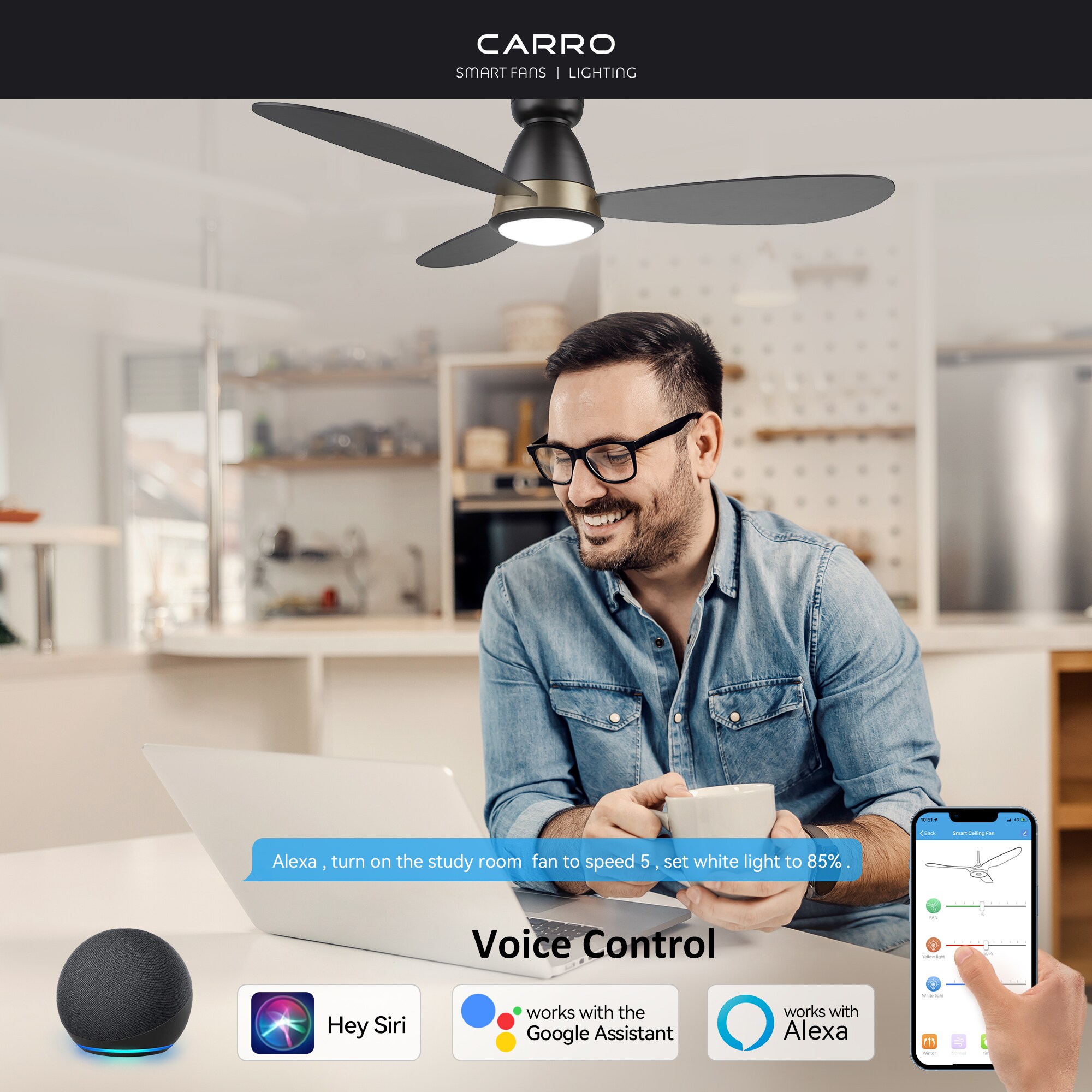 CARRO USA LS523Q7-L12-B2-1-FM Ceiling-Fans - View #2