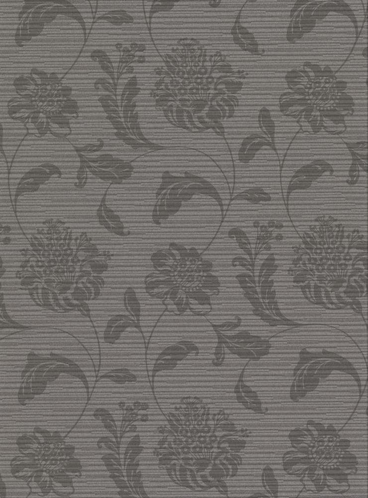 Warner Textures 2910-2754 60.8-Sq. Feet Charcoal Vinyl Textured Ivy/Vines 3D Unpasted Wallpaper
