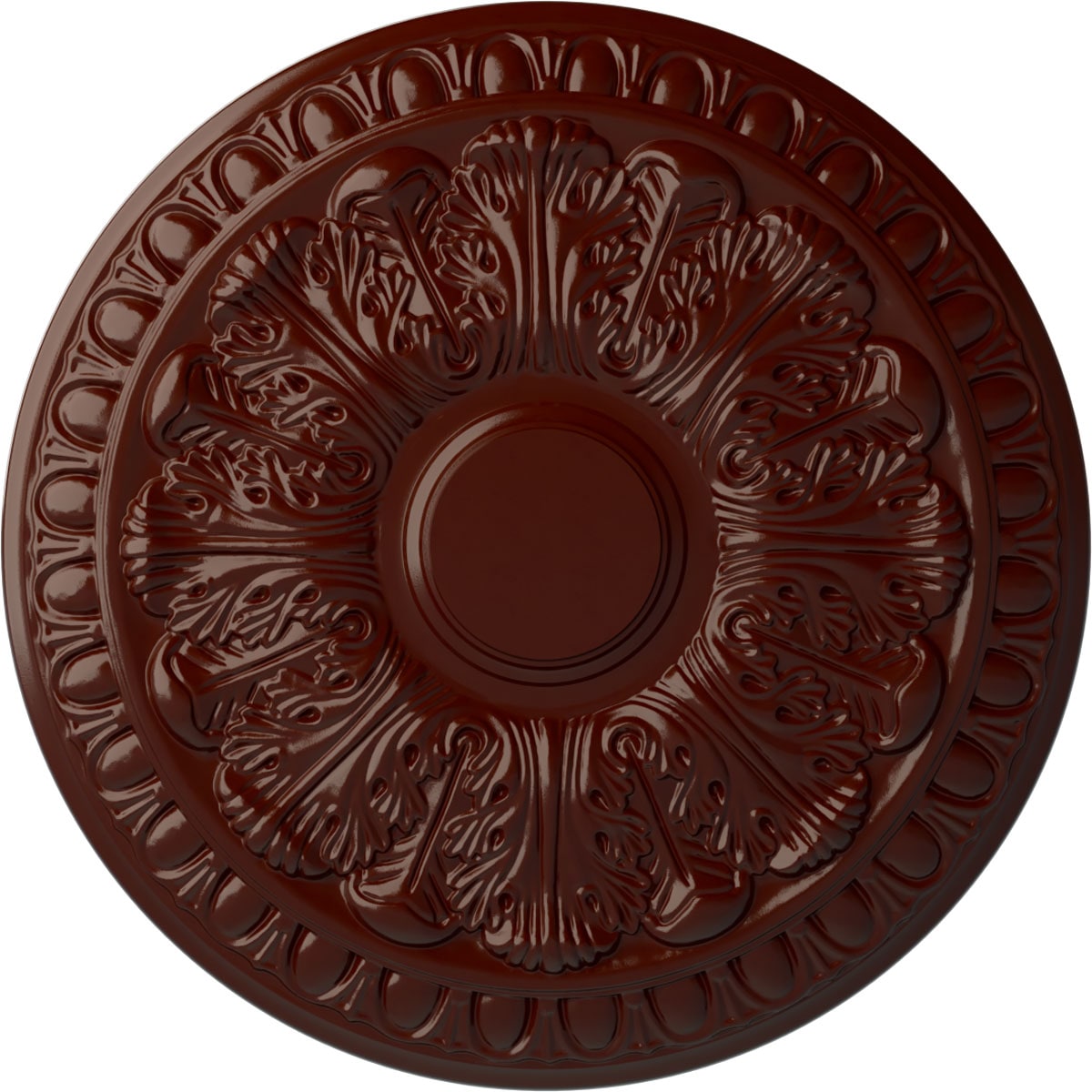 Ekena Millwork CM15CNBMF Colton 15.75-in W x 15.75-in L Painted Brushed Mahogany Polyurethane Whole Ceiling Medallion