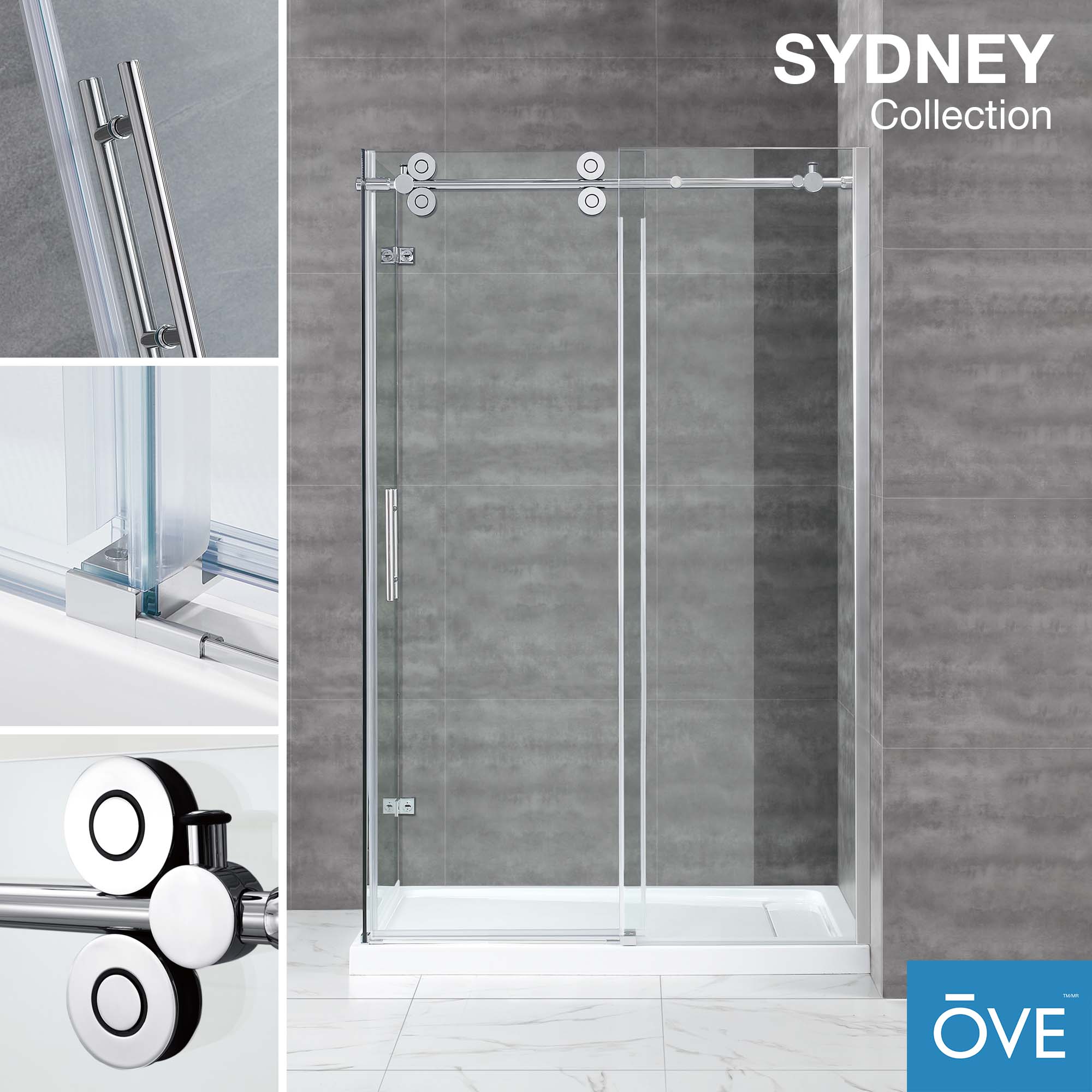 OVE Decors Sydney 3-Piece 32-in W x 48-in L x 81.5-in H Polished Chrome  Rectangular Corner Shower Kit (Side Hidden Drain) with Base and Door  Included in the Shower Stalls u0026 Enclosures