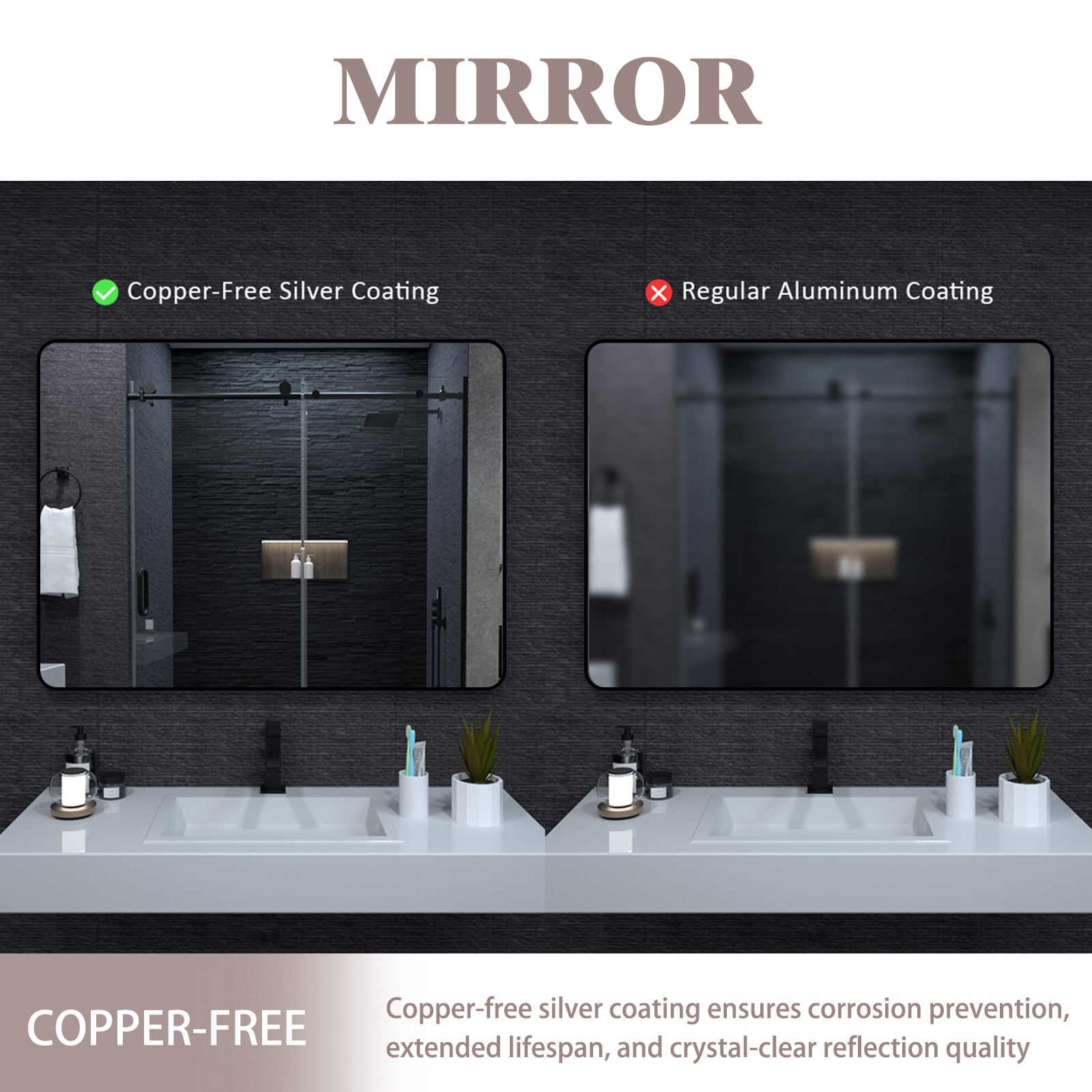 WELLFOR QJ-K-125733B Framed-Bath-Mirrors - View #8