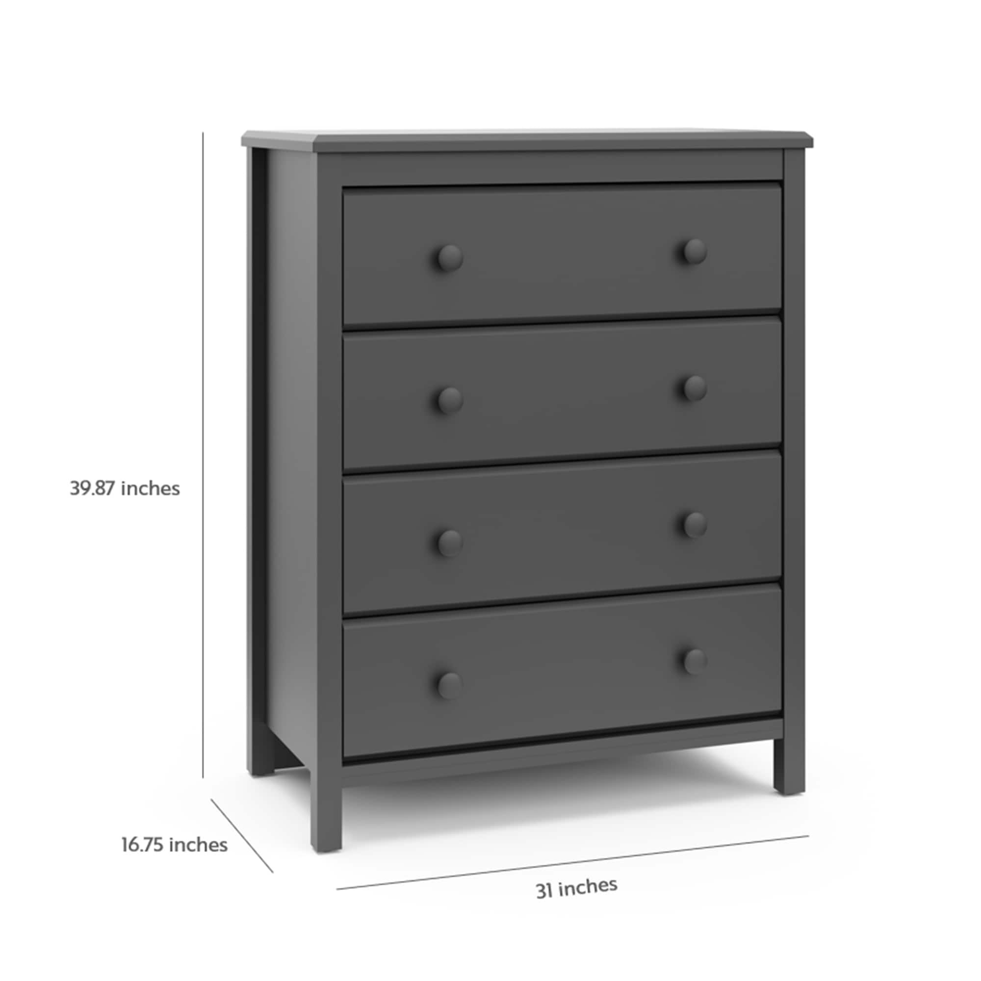 Storkcraft Alpine Gray 4-Drawer Standard Dresser 03664-40G at Lowes.com