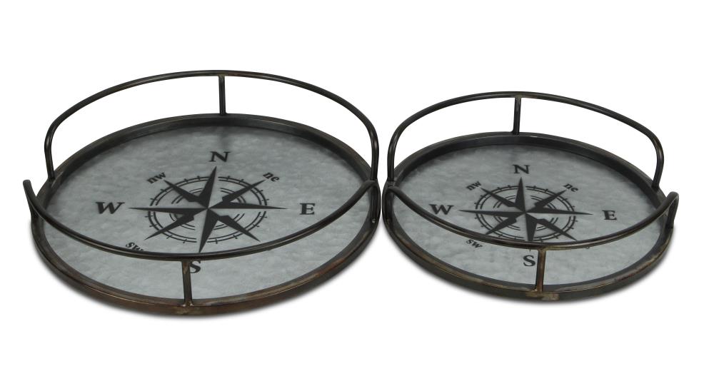 Cheung's 5331-2 Trays and Caddies 16-in x 16-in Gray Round Serving Tray
