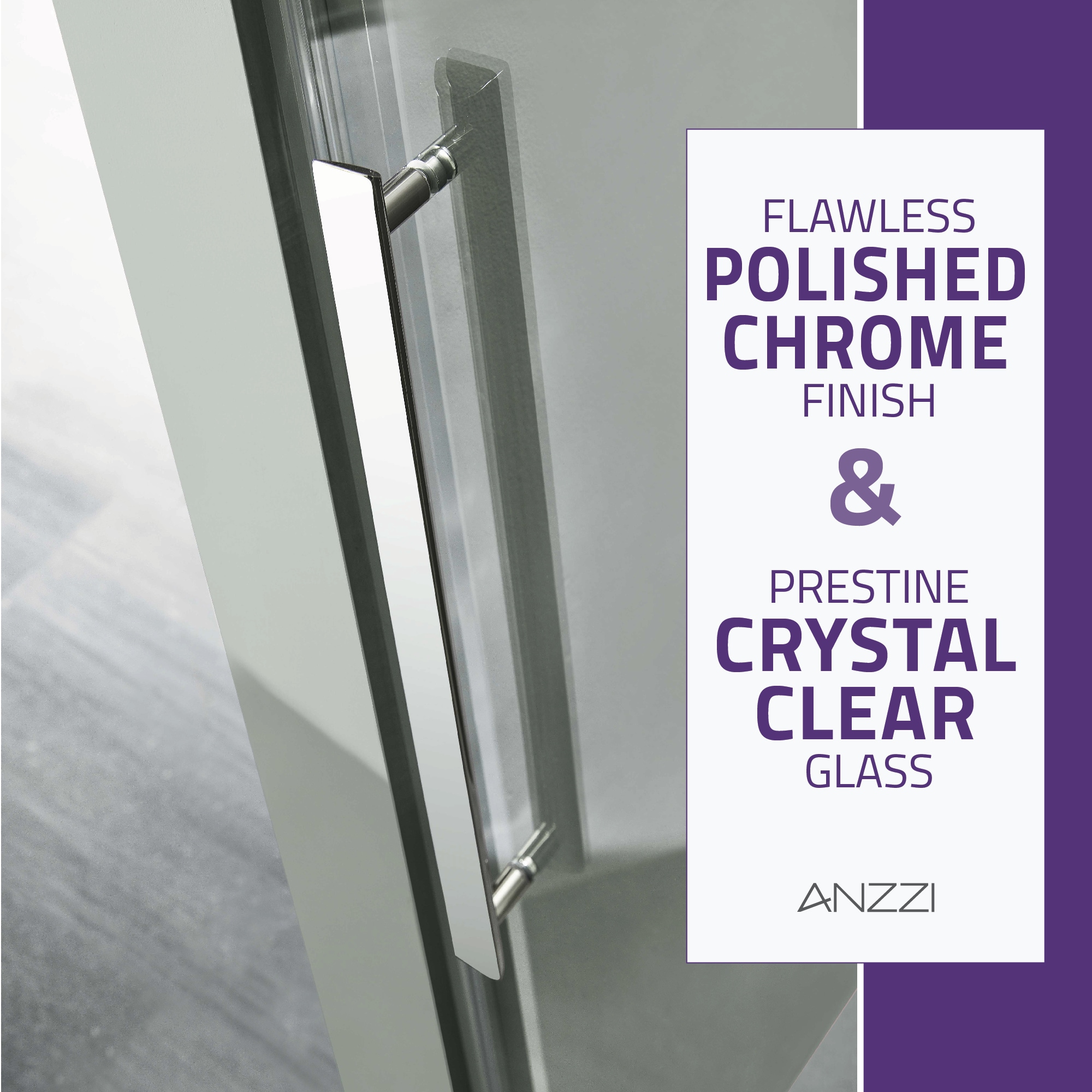 Stellar Series 48 x 76 Polished Chrome Frameless Sliding Shower Door