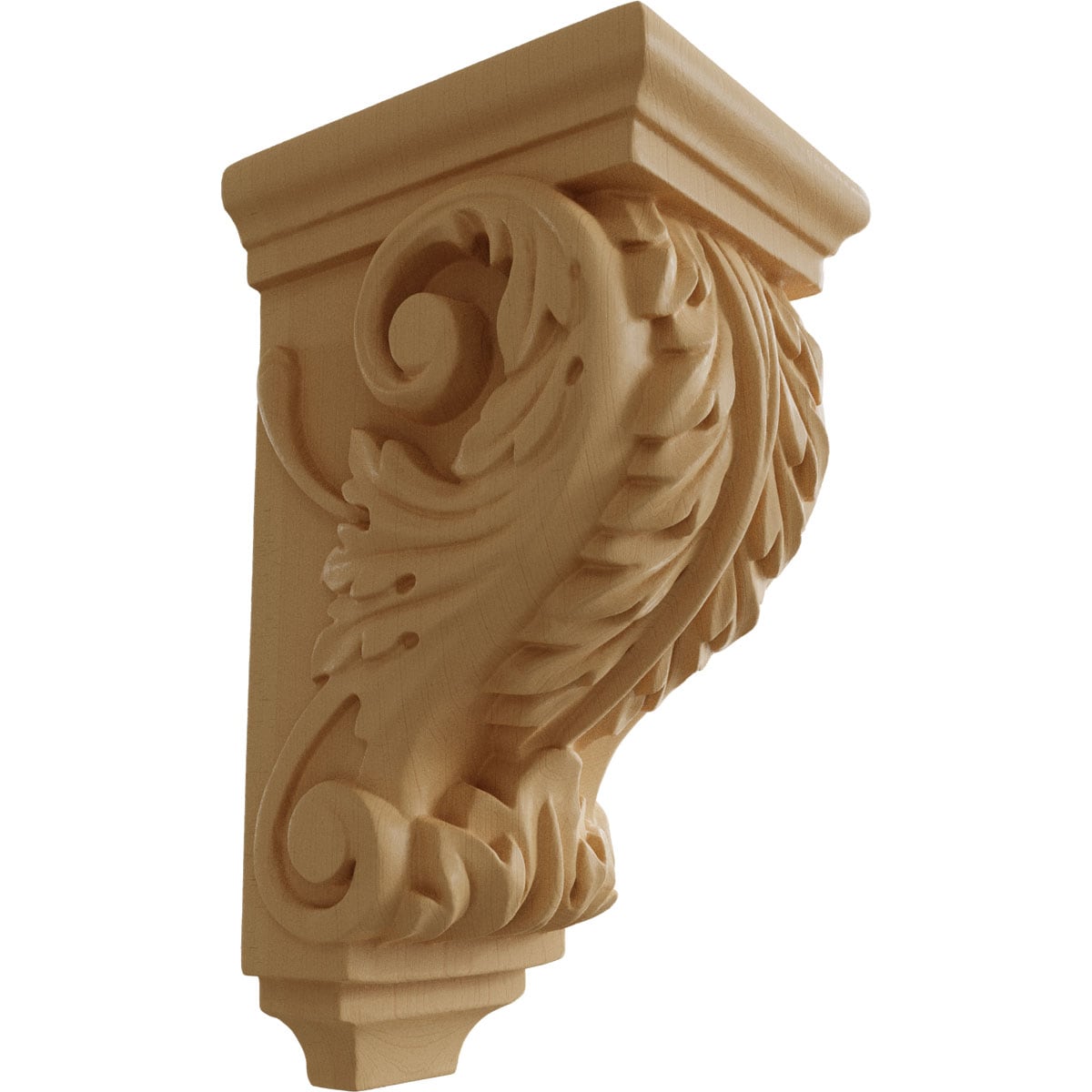 Ekena Millwork CORW03X04X07ACMA 3.5-in x 4.0-in x 7-in Unfinished Maple Wood Paintable/Stainable Corbel