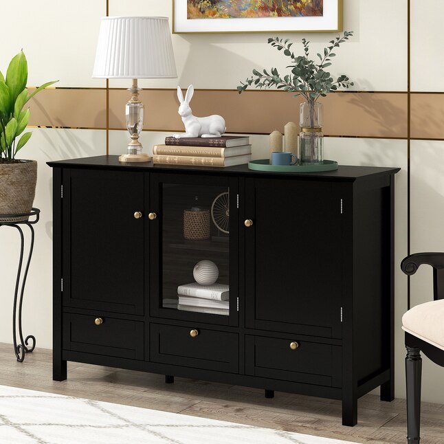 Mondawe Modern Black Console Table in the Console Tables department at ...