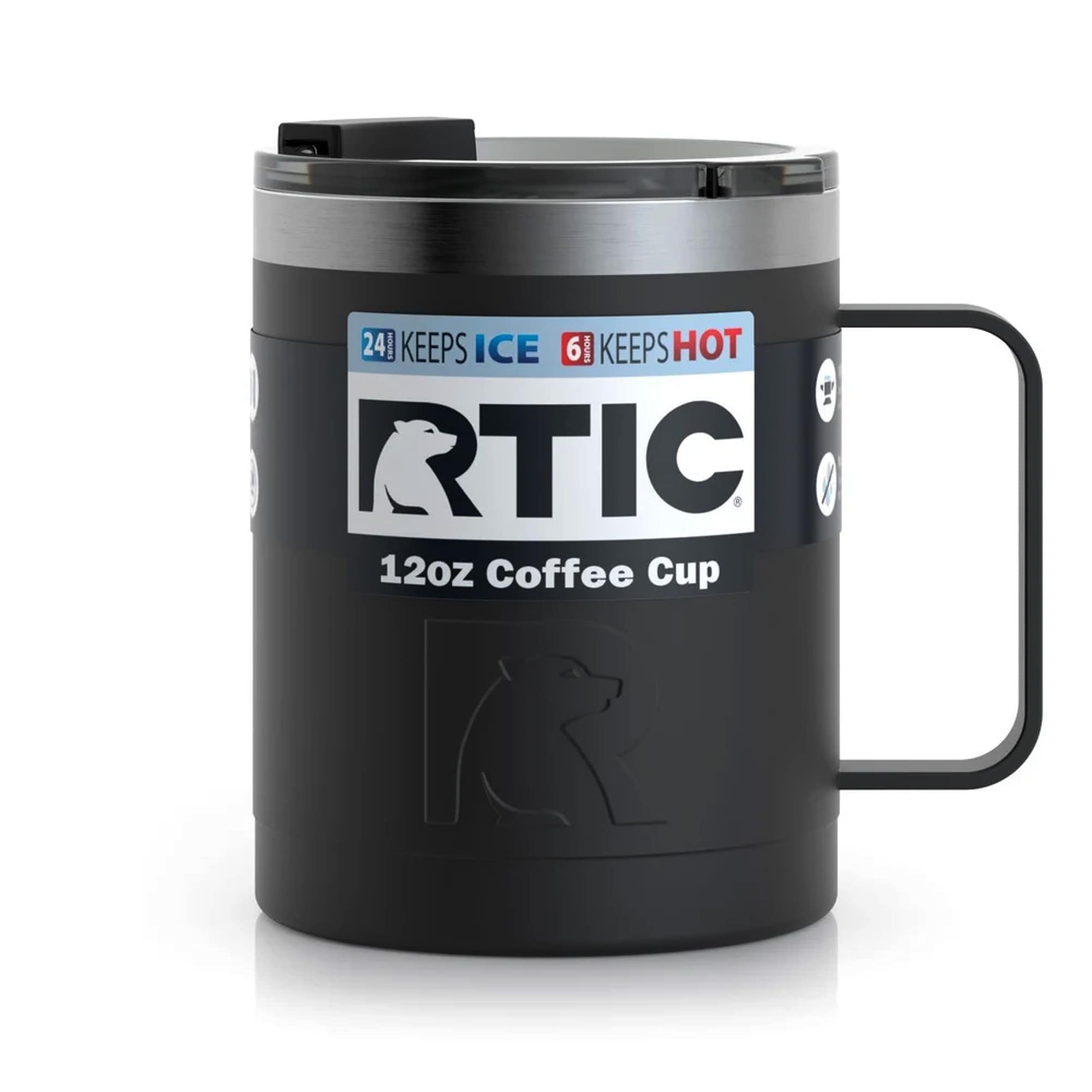 RTIC Travel Mug with Handle, 16 oz, Graphite, Portable Thermal  Camping Cup, Vacuum-Insulated with Lid, Stainless Steel, Sweat Proof, Keeps  Hot & Cold Longer: Tumblers & Water Glasses