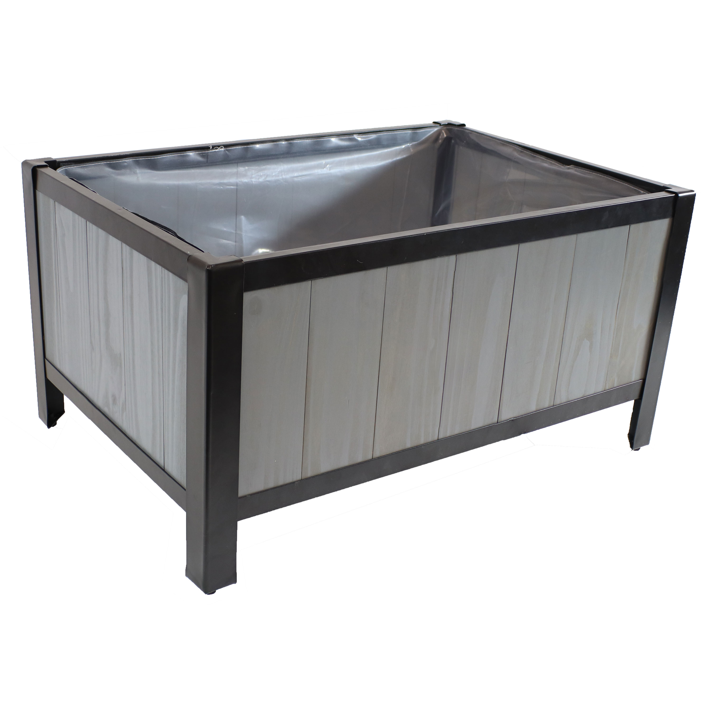 Sunnydaze Decor NPH-397 Rectangle 29.5-Inches W Extra Large Gray Wood Outdoor Raised planter box with Drainage Holes