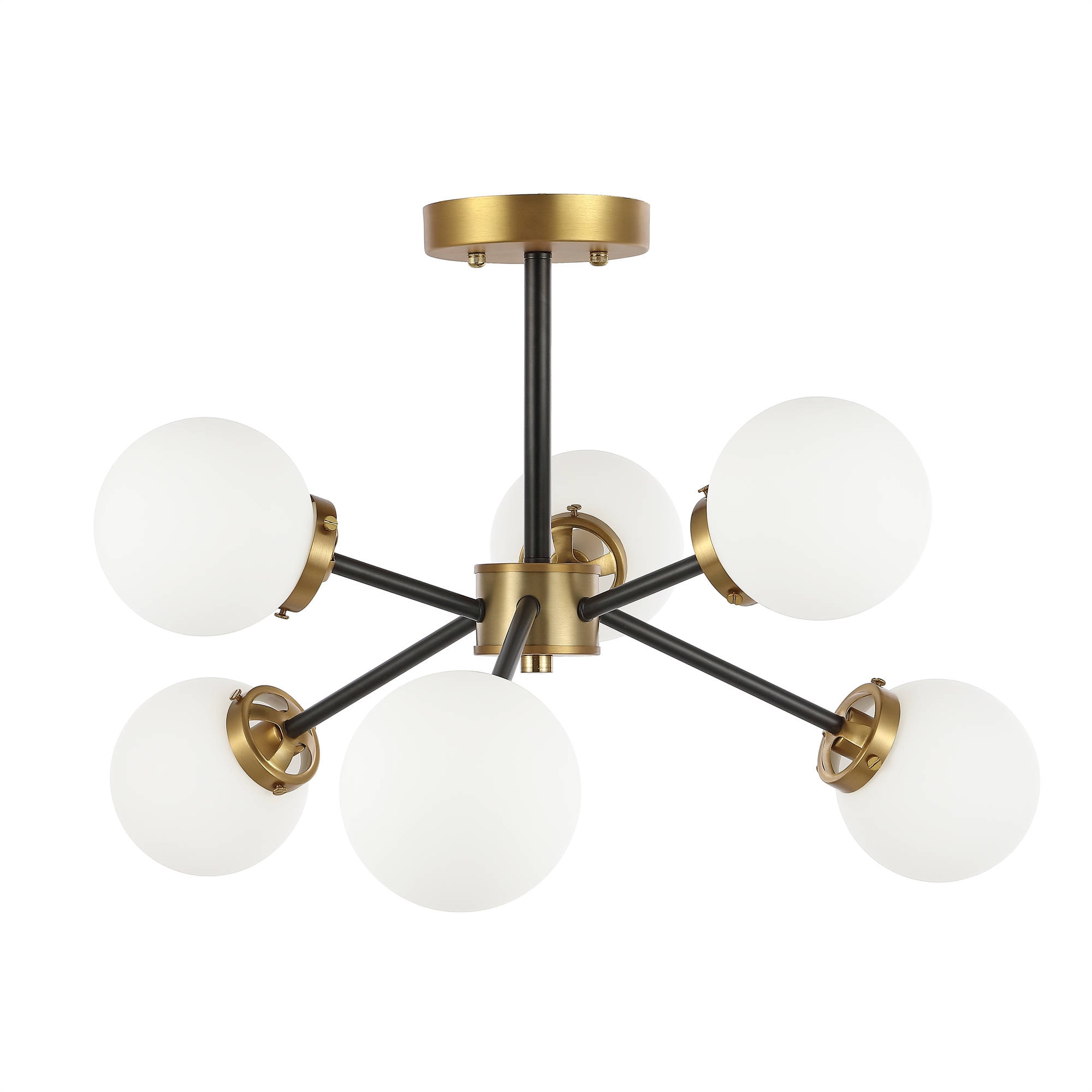 GETLEDEL FX-5011-WB 6 -Light 22.6-in Multiple finishes Black Semi Flush Mount Light
