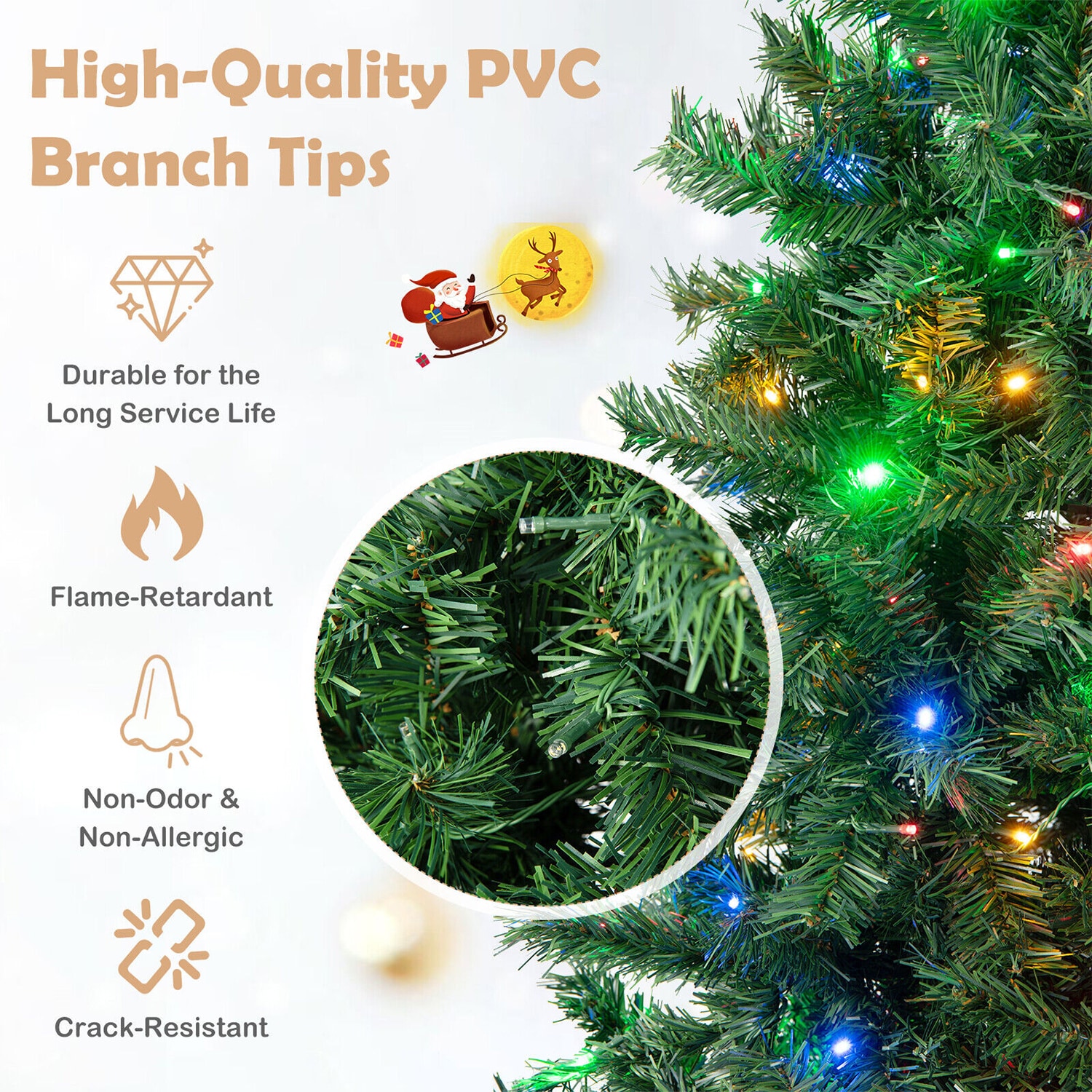 WELLFOR HYJ24135US Artificial-Christmas-Trees - View #2