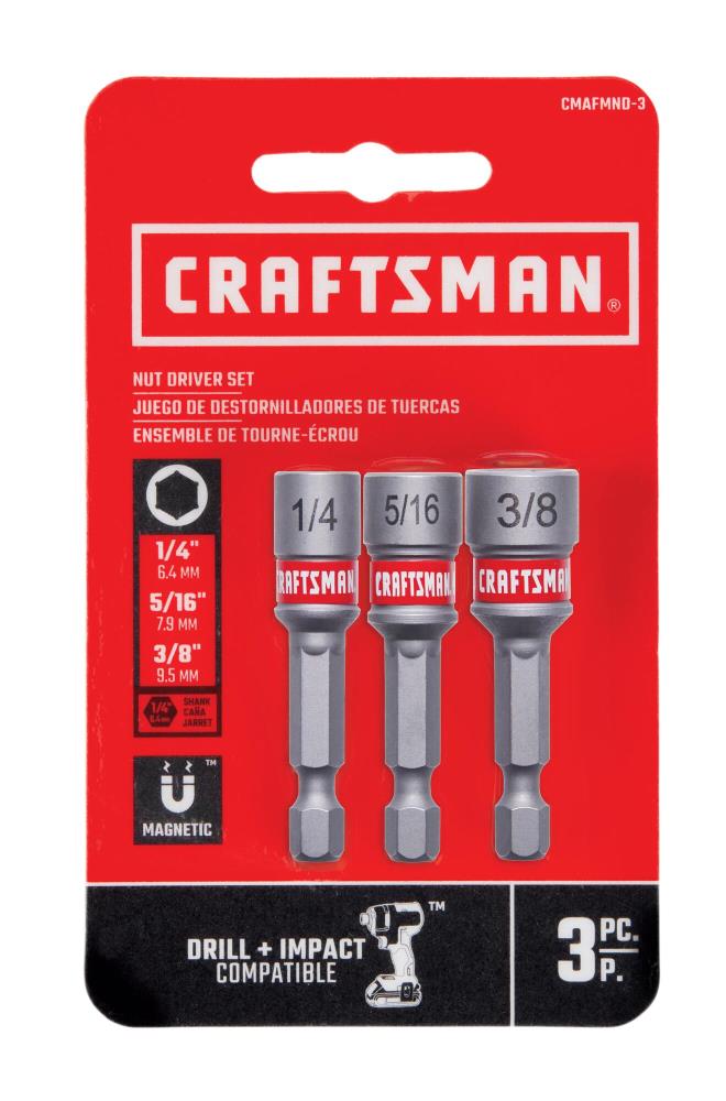 CRAFTSMAN 1/4-in x 1-15/16-in Nutsetter Impact Driver Bit Set 3 -Piece