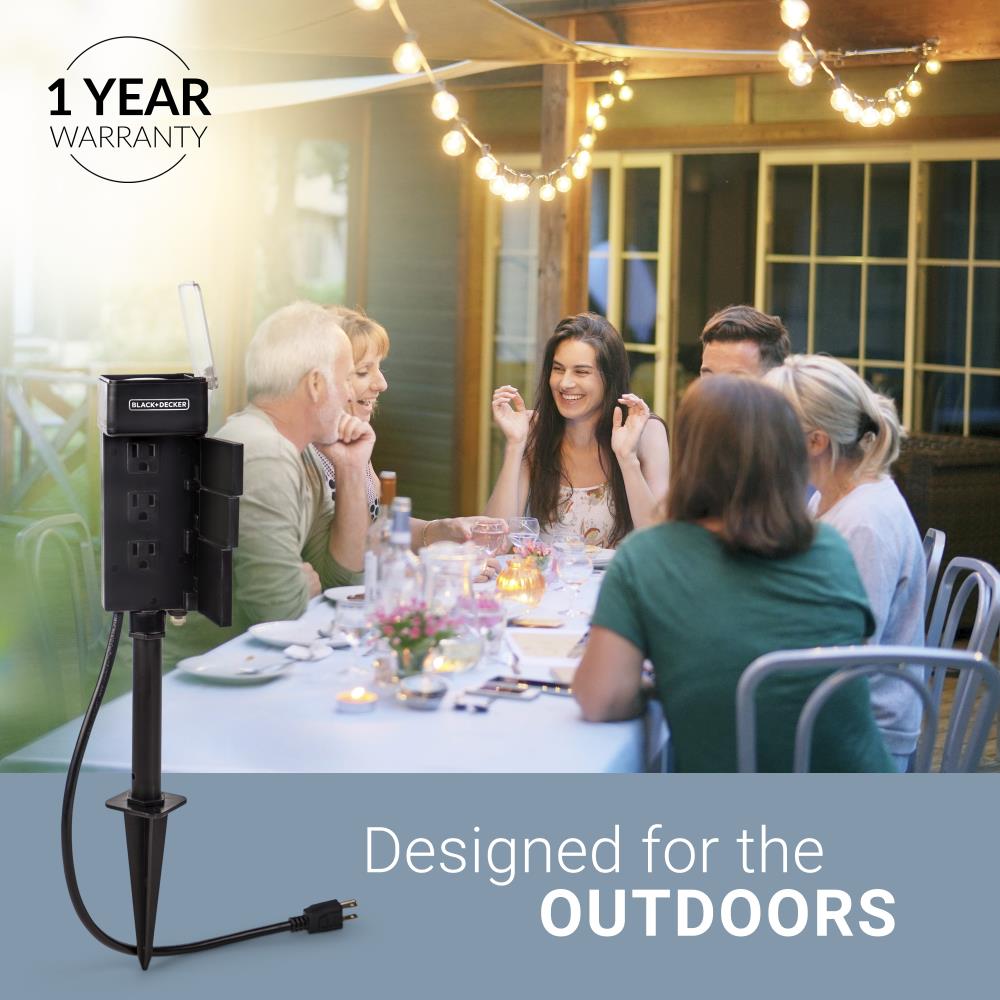 Eco Plugs Outdoor 3-Outlet Yard Stake Timer with Remote Control