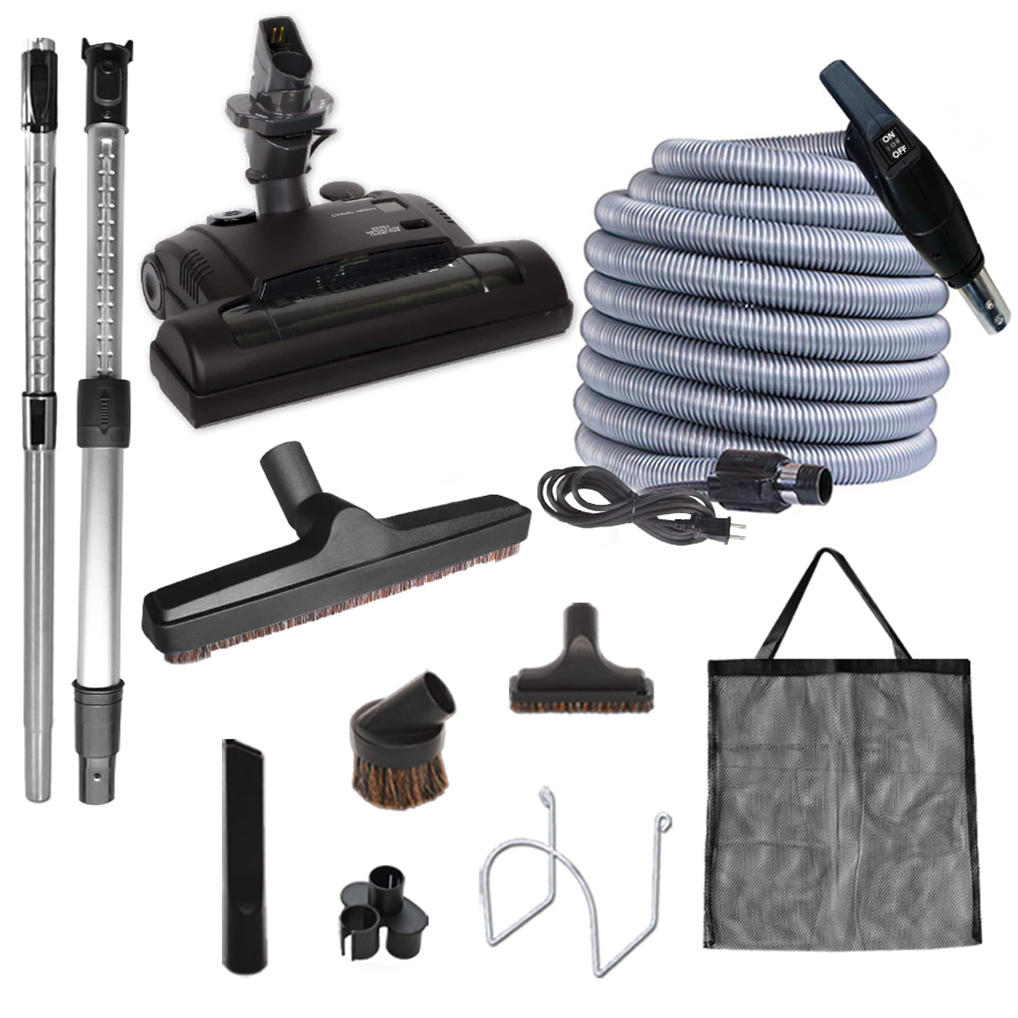 Cen-Tec Gray Attachment Kit with 35 ft. Hose for Central Vacuums 93367 -  The Home Depot