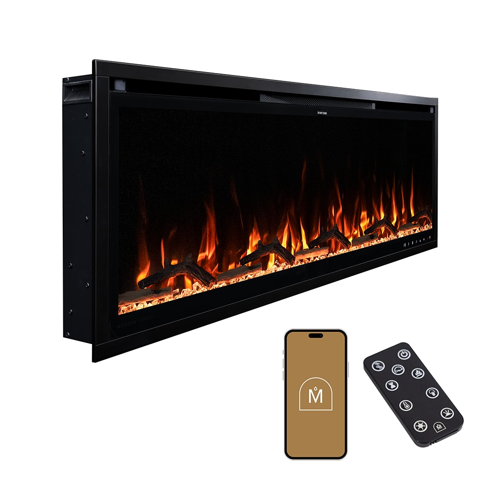 Modern Ember ME-AER50-SLIM 50-Inches W Aerus Slim Wall mount Fan-forced Wall-mount Electric Fireplace with Remote Control Included