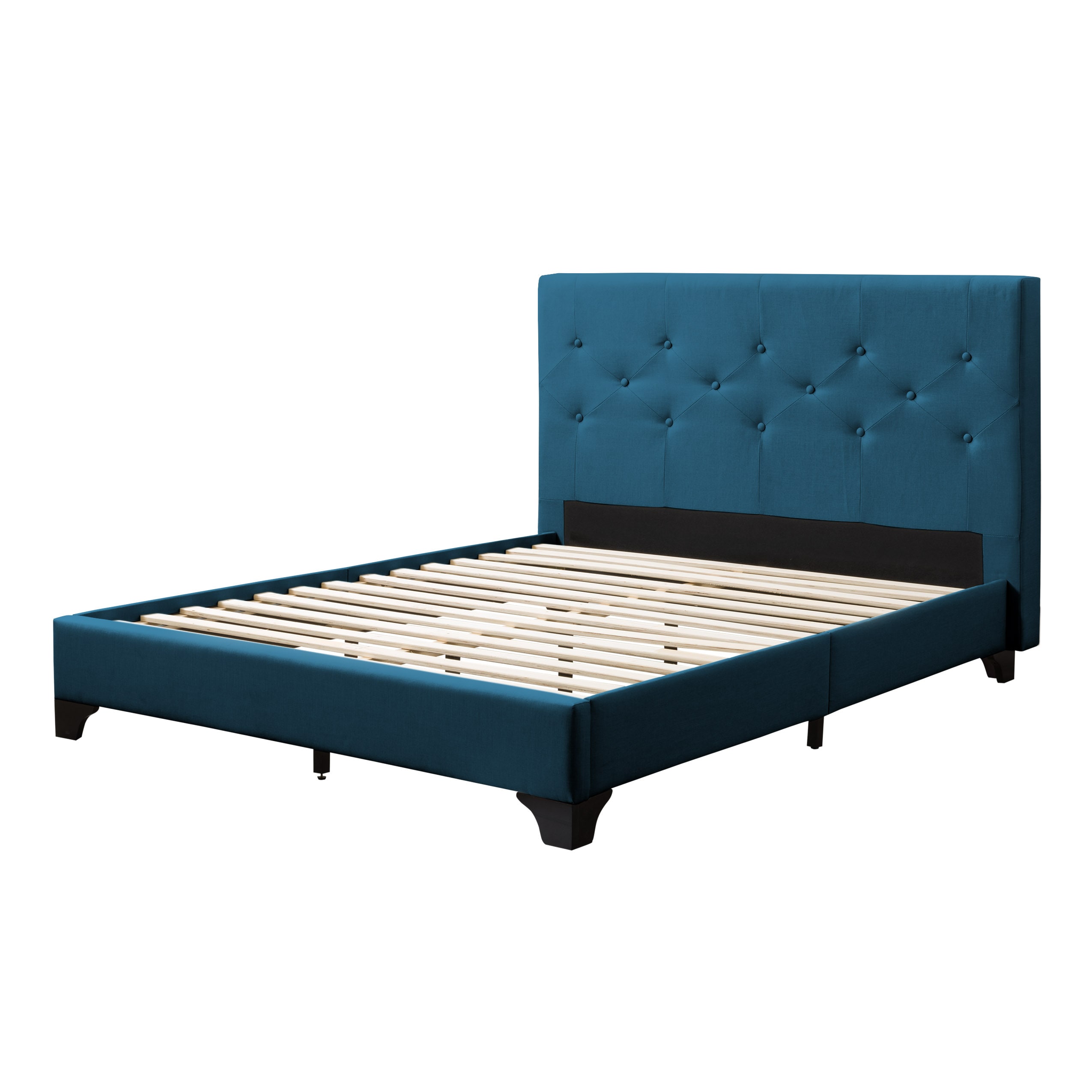 CorLiving BRH-102-D Nova Ridge Navy Blue Full Upholstered Panel Bed