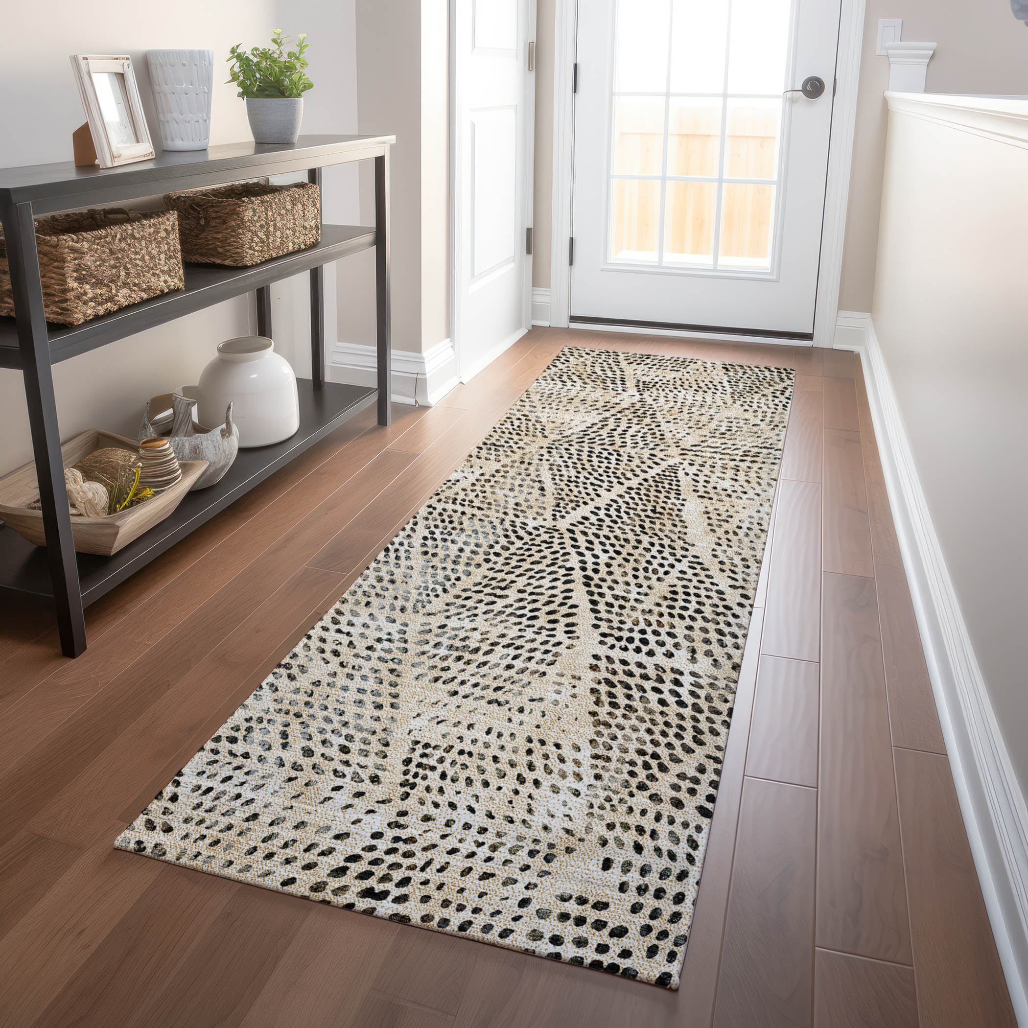 Addison Rugs ACN591BG2X8 Chantille ACN591BG 2 x 7 (ft) Polyester Beige Rectangular Indoor/Outdoor Geometric Moroccan Machine washable Runner rug