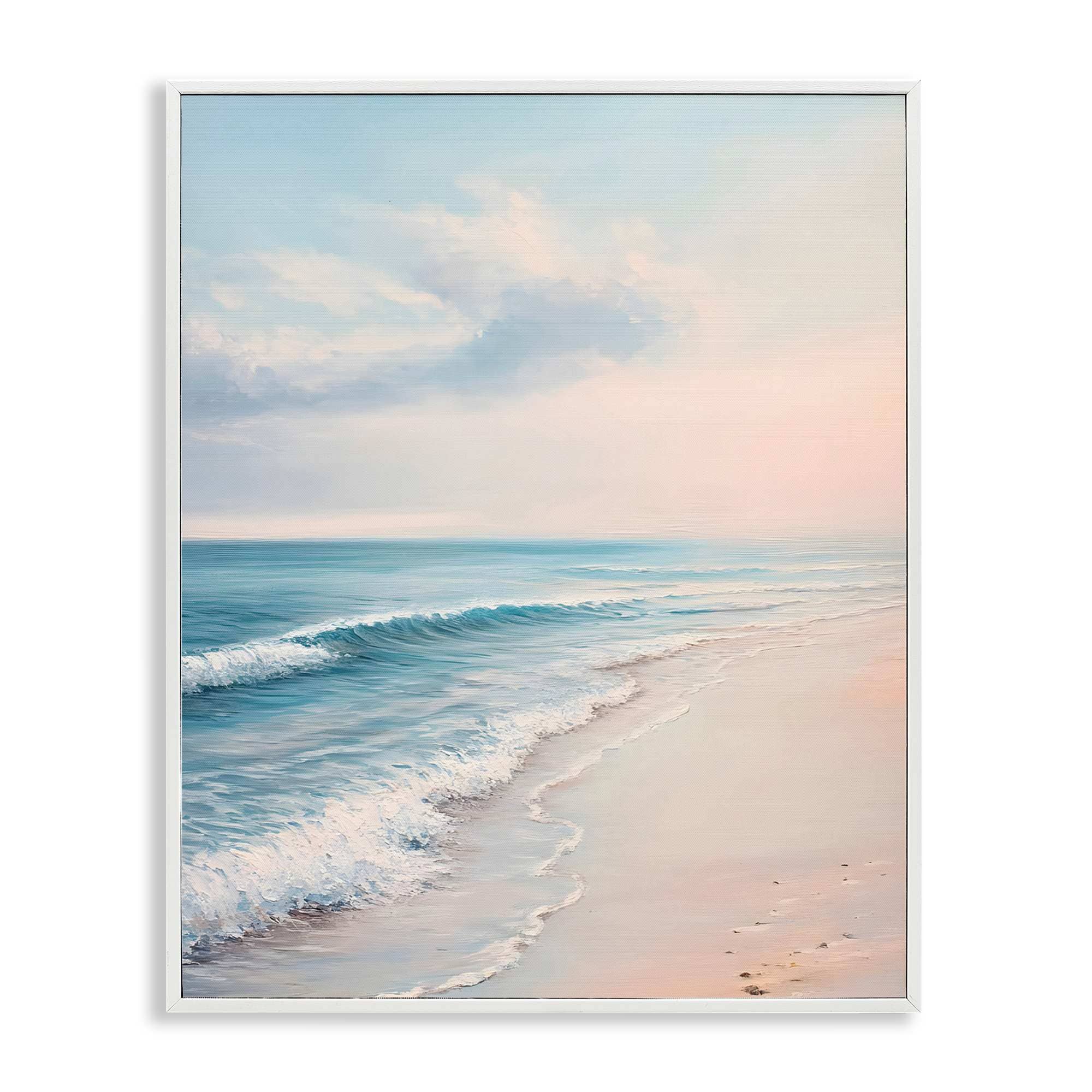 Stupell Industries BT-711-WFR-24X30 Serene Sands at Sunset White Framed Giclee Art By Franklyn Gregory 24 x 30