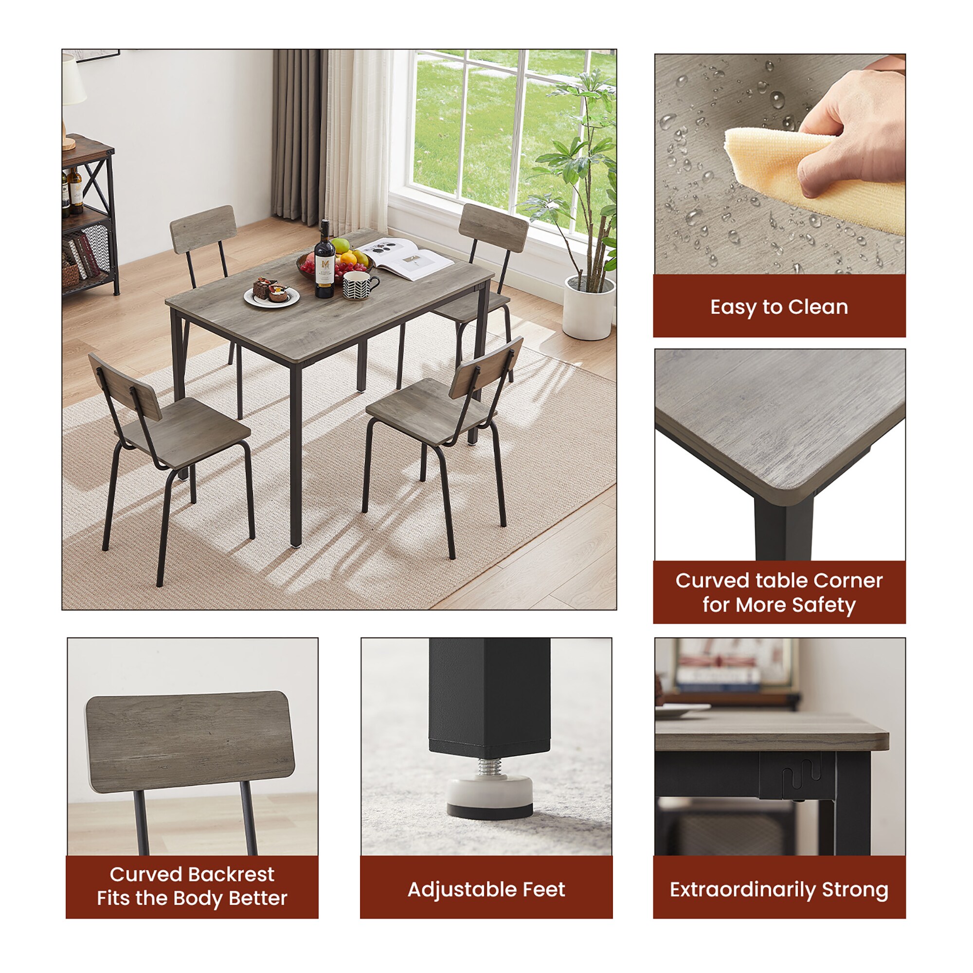 Sumyeg Particle Board Contemporary/Modern Dining Room Set with ...