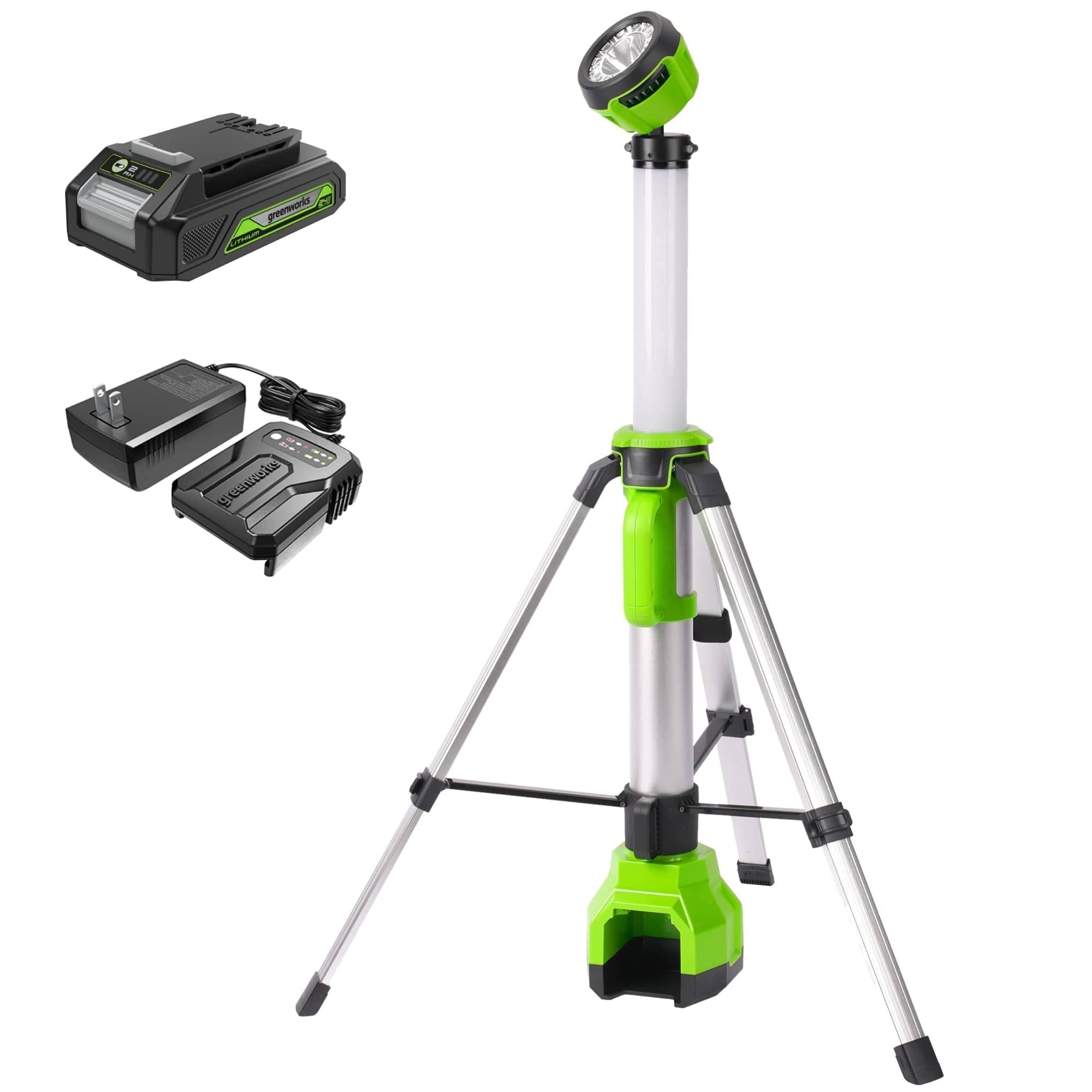 Greenworks  24V 2 In 1 Standing Light 2200lm 1500lm Area Light 500lm Work Light 2Ah