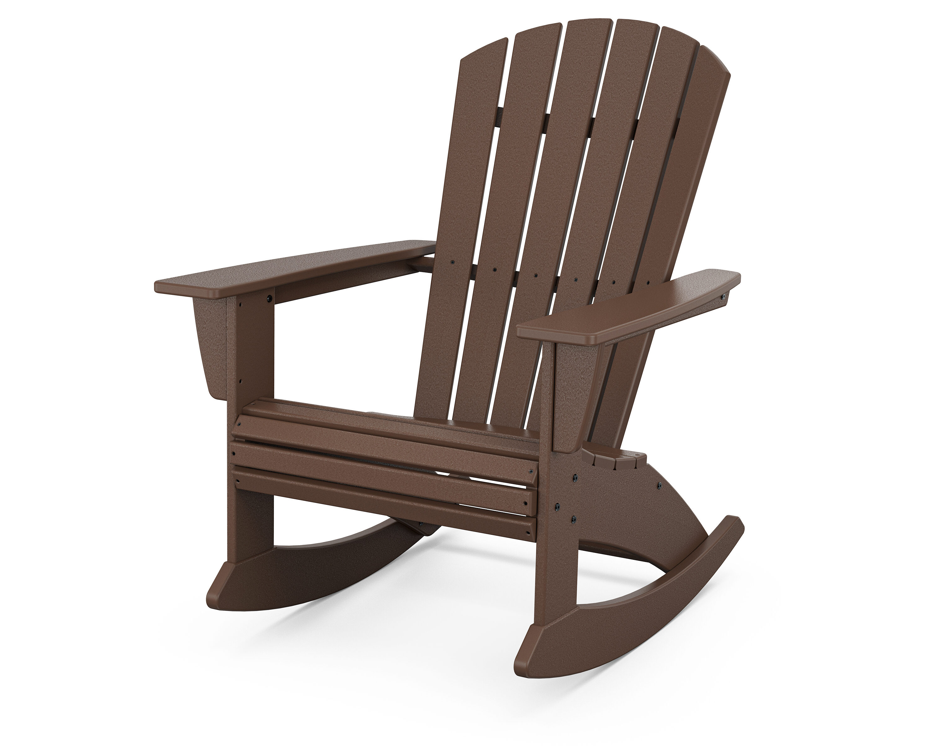 Mahogany Polywood Outdoor Adirondack Rocking Chair with Arms