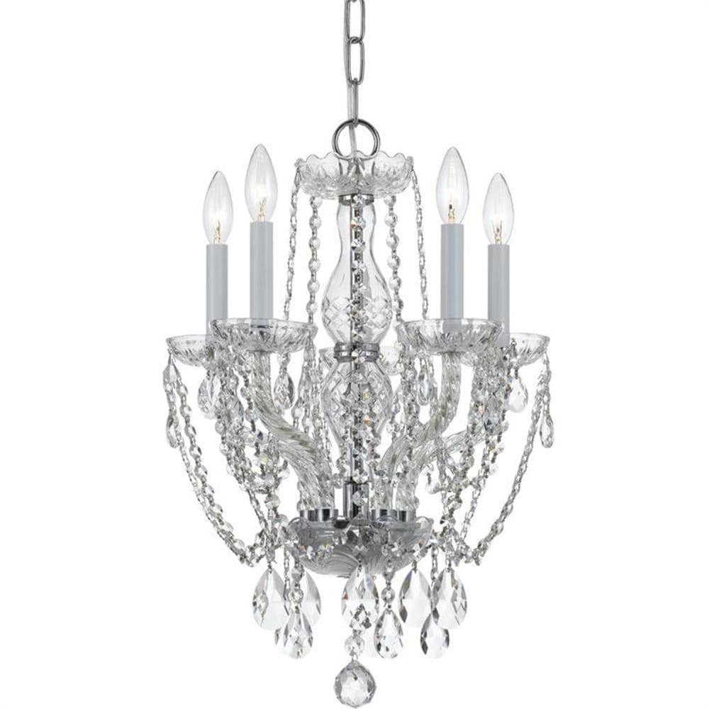Crystorama 1129-CH-CL-MWP Traditional Crystal 5 -Light Polished Chrome Traditional Crystal For Use in Bedrooms, Dining Rooms, Foyers, Kitchens, Living Rooms Chandelier