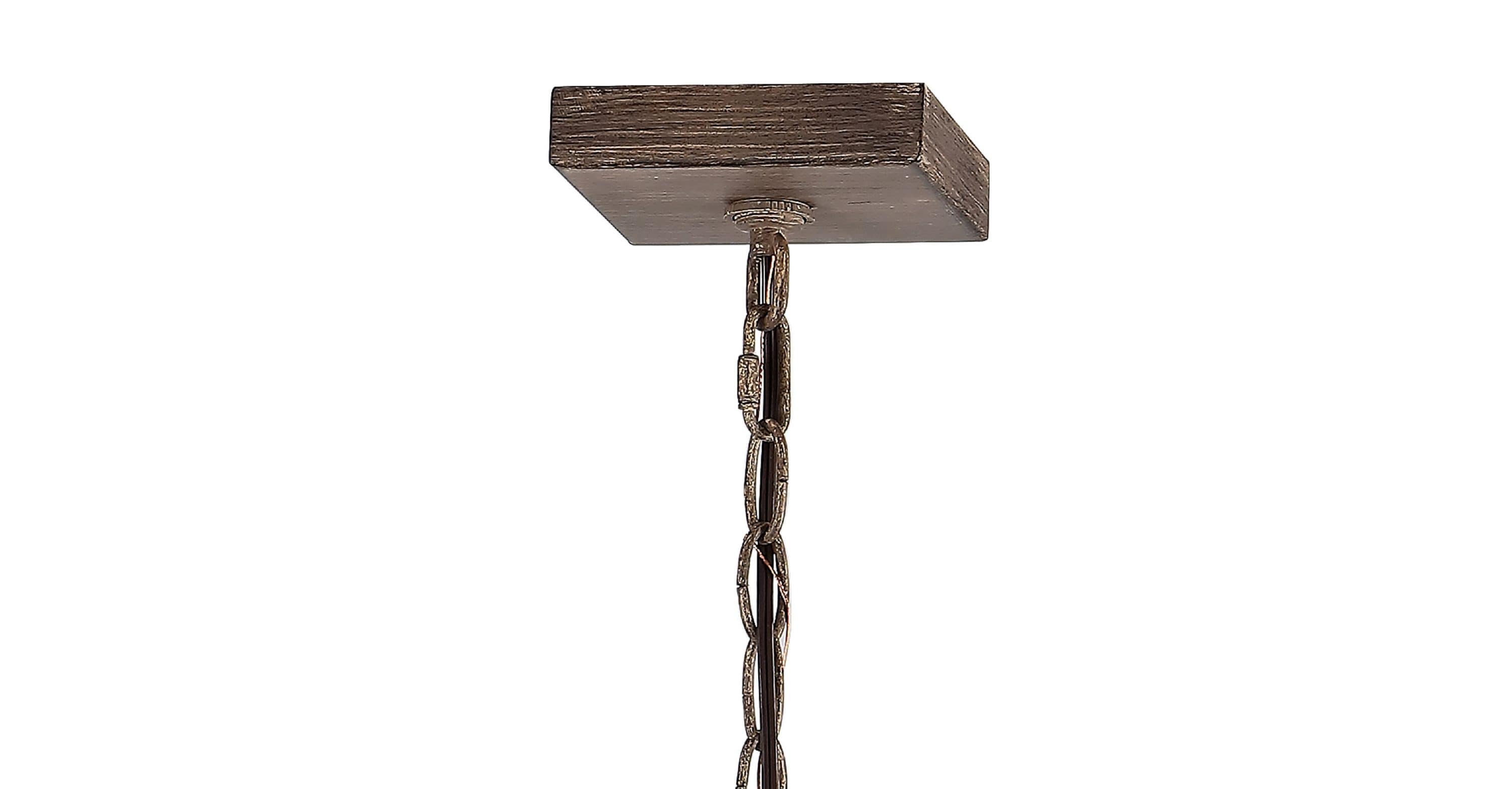 Rustic Farmhouse 16.2" Brown Iron LED Pendant with Edison-Style Bulbs