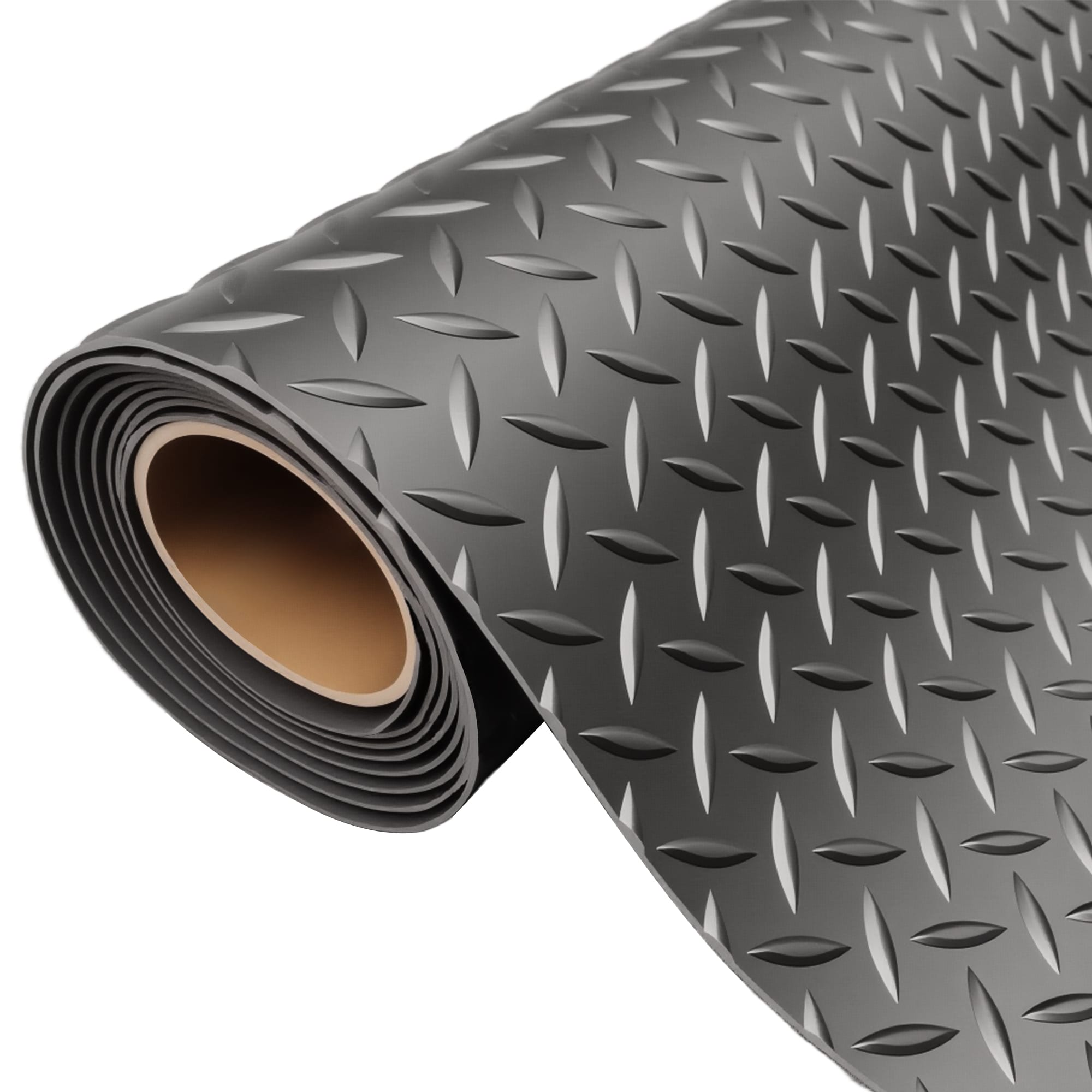 LOVMOR 16FT Diamond Plate Black PVC Garage Flooring Rolls #SF-Y-CKD-16FT