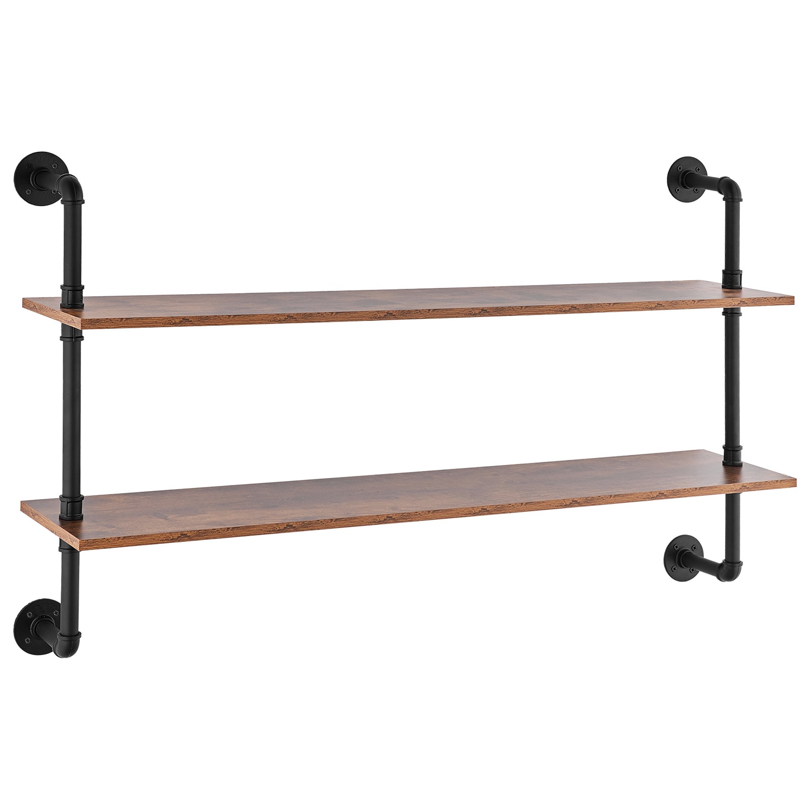 SVOPES SVOPESJSGZWJY09878V0 49.02-in L x 10.24-in D x 30.51-in H Black Steel Rectangular Shelf kit 2 Decorative Shelves