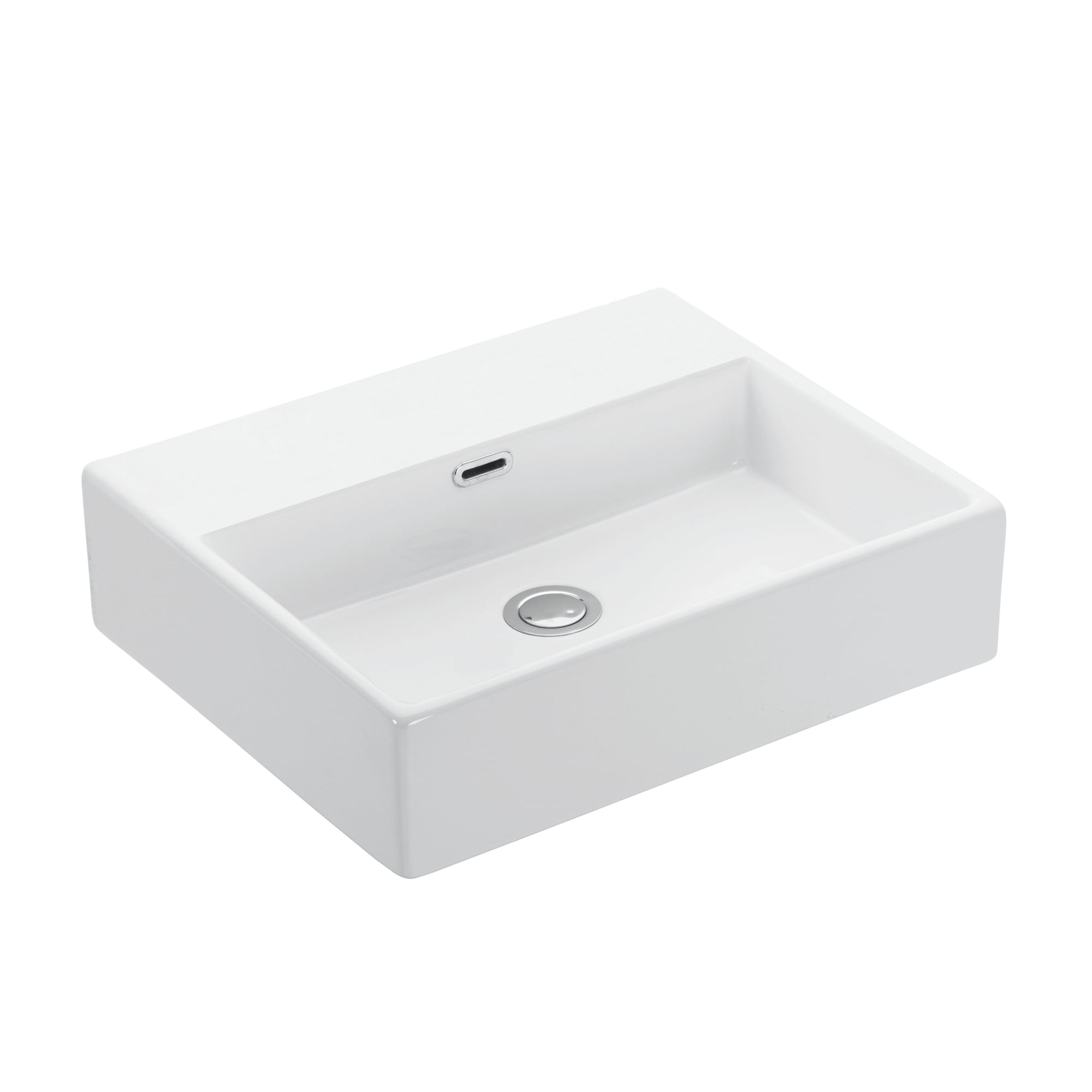 WS Bath Collections QUATTRO 50.00 Quattro Ceramic 16.5-in Wall-mount Rectangular Modern Ceramic white Bathroom Sink