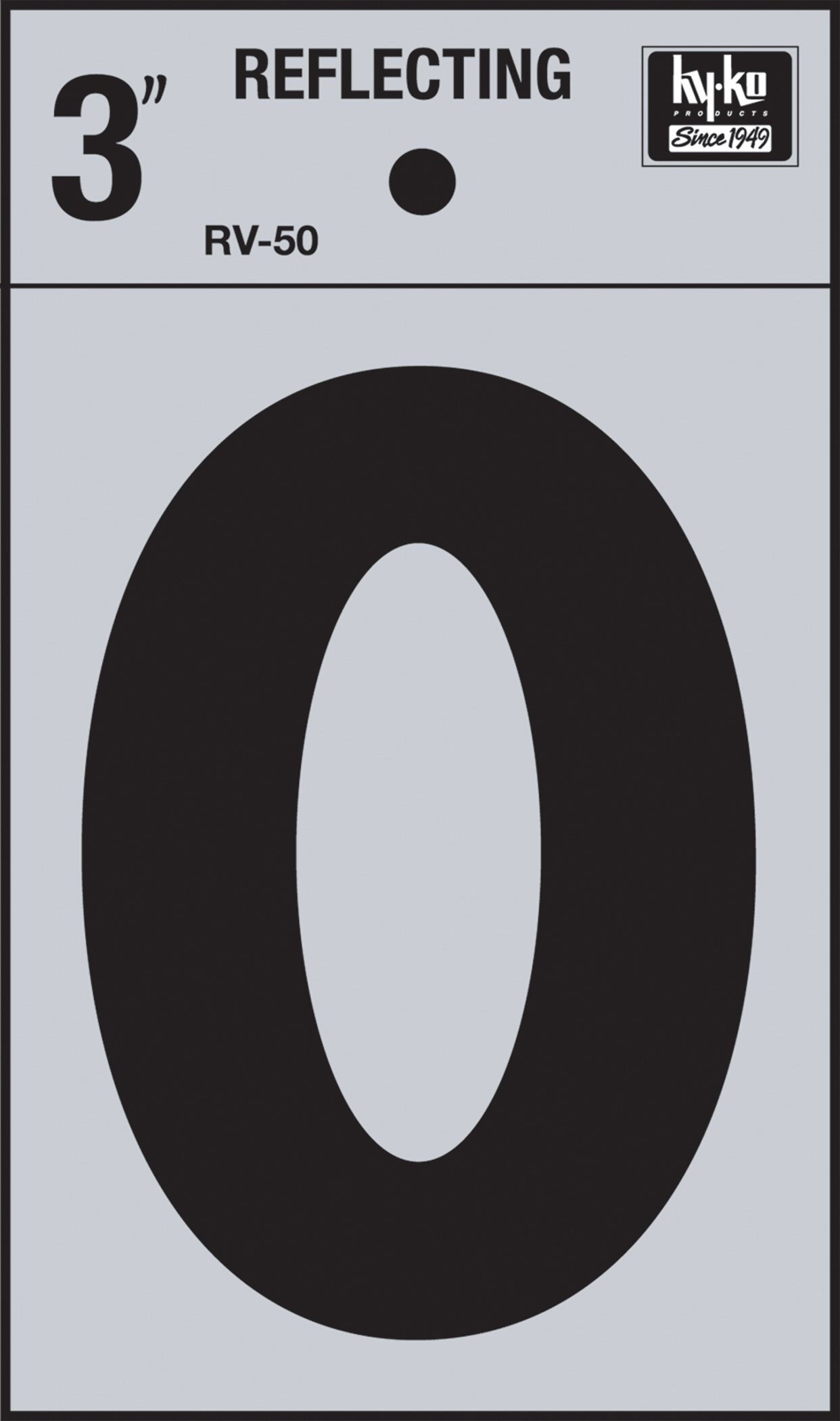 HY-C Hy-Ko Self-Stick Reflective Vinyl Number 0 Set of 10