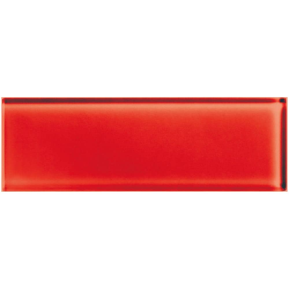 American Olean C1174121P Color Appeal Cherry 4-in x 12-in Unglazed Glass Subway Wall Tile (6.6-sq. ft/ Carton)