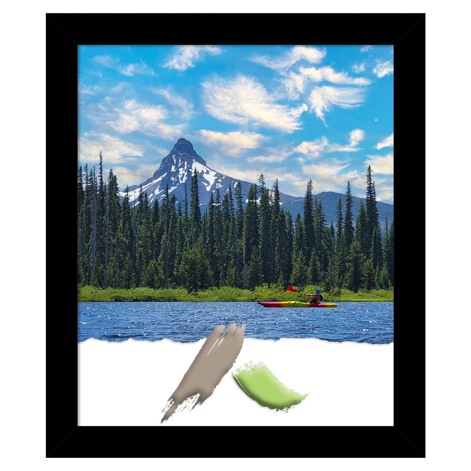 Amanti Art A17008297805 Basic Black Narrow Wood ( 20-in x 24-in ) Picture frame